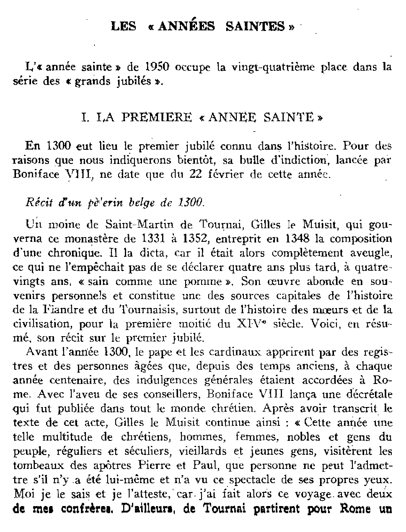 Les « Années Saintes »