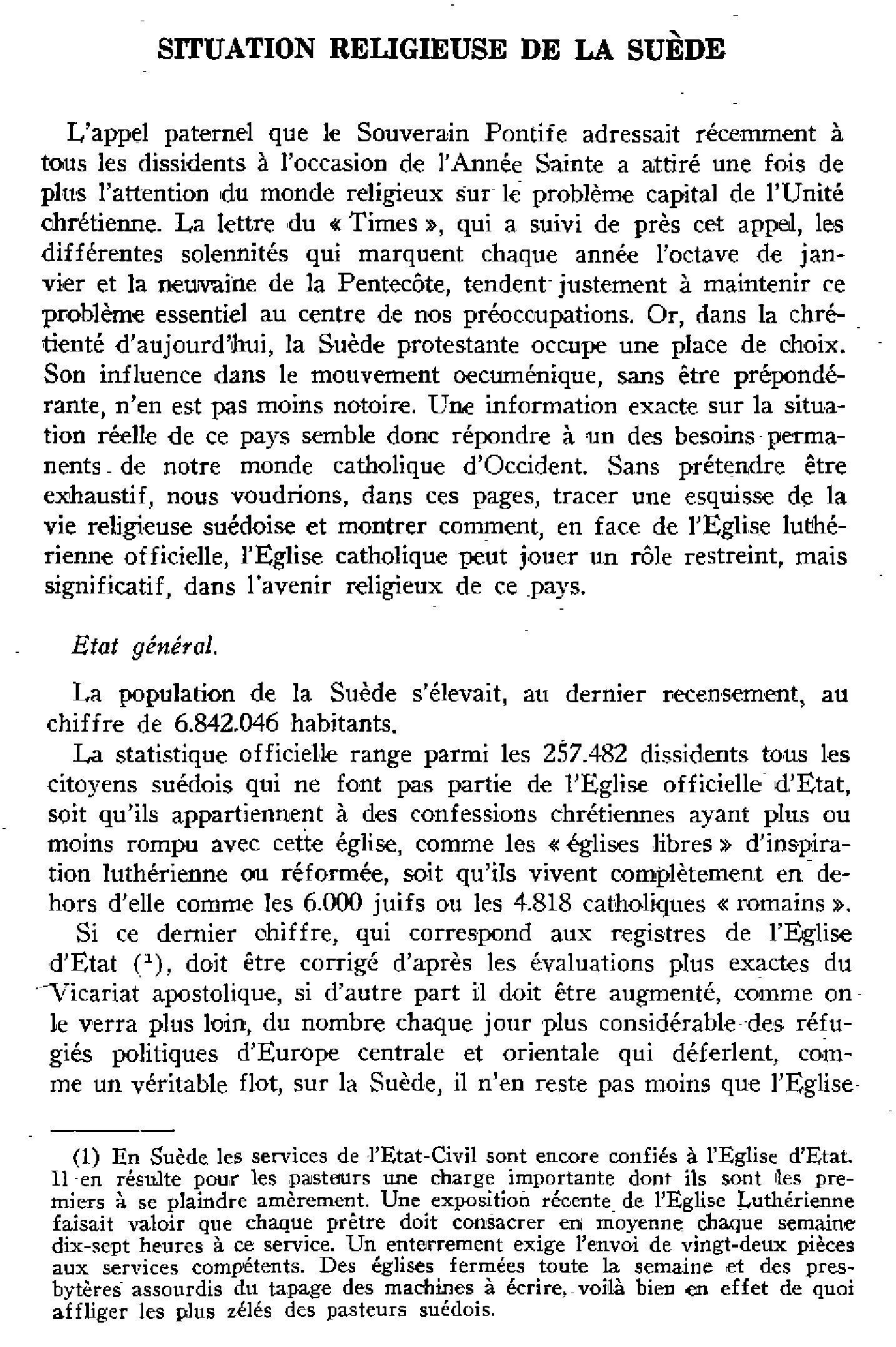 Situation religieuse de la Suède