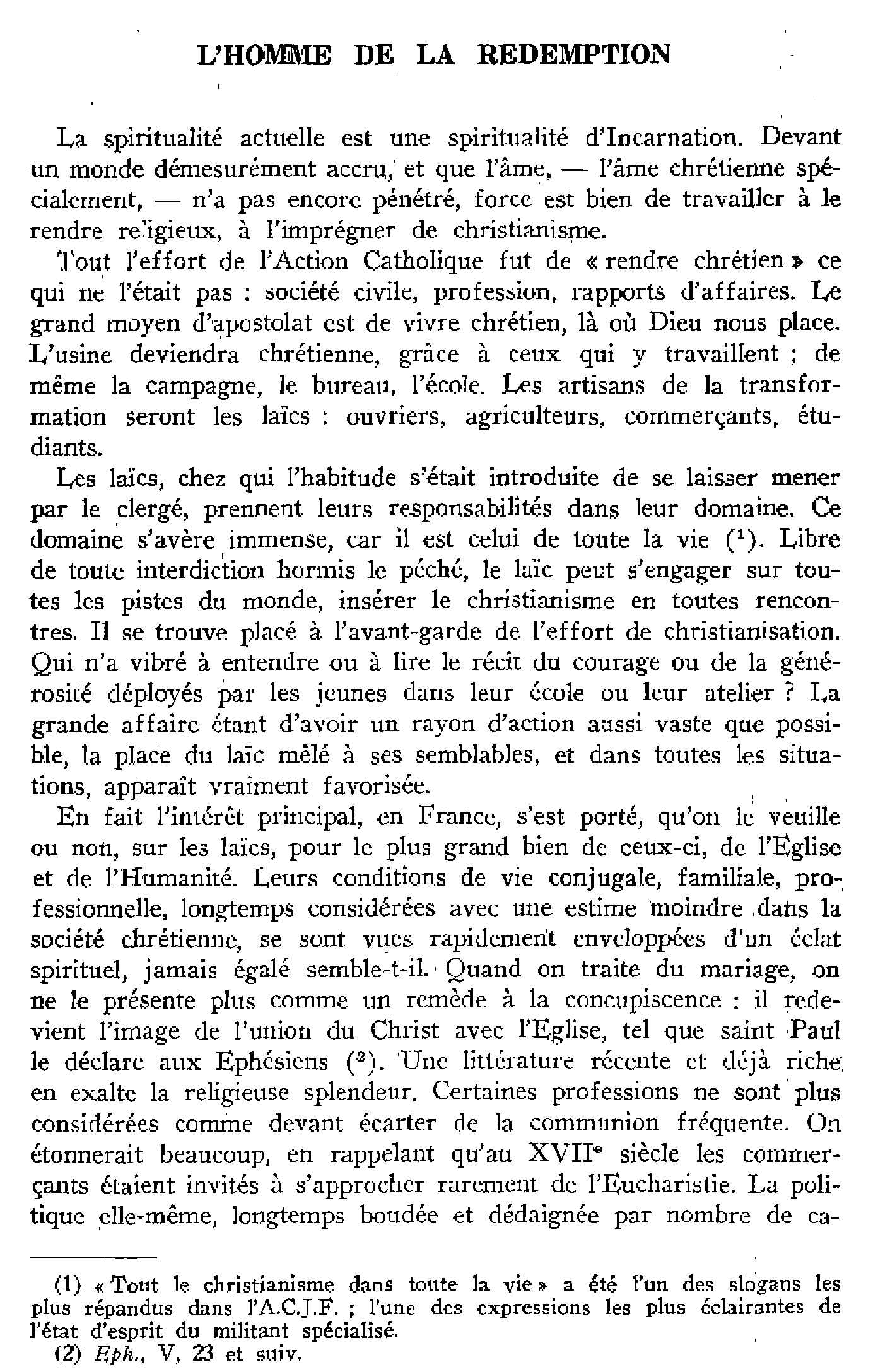 L'homme de la Rédemption