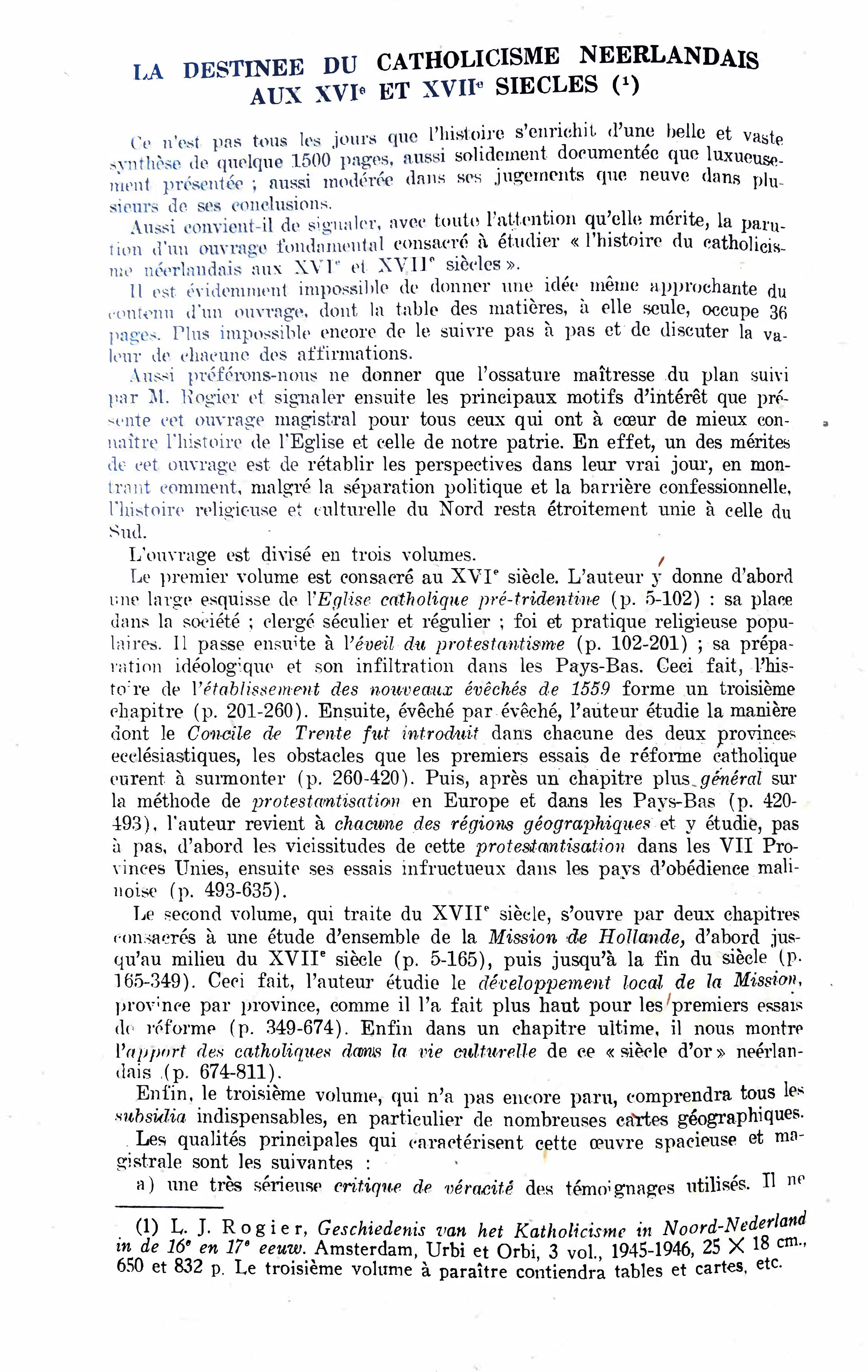 La destinée du catholicisme néerlandais aux XVIe et XVIIe siècles
