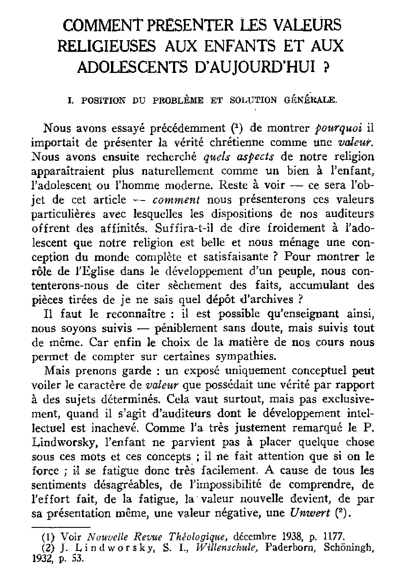 Comment présenter les valeurs religieuses aux enfants et aux adolescents aujourd'hui ?