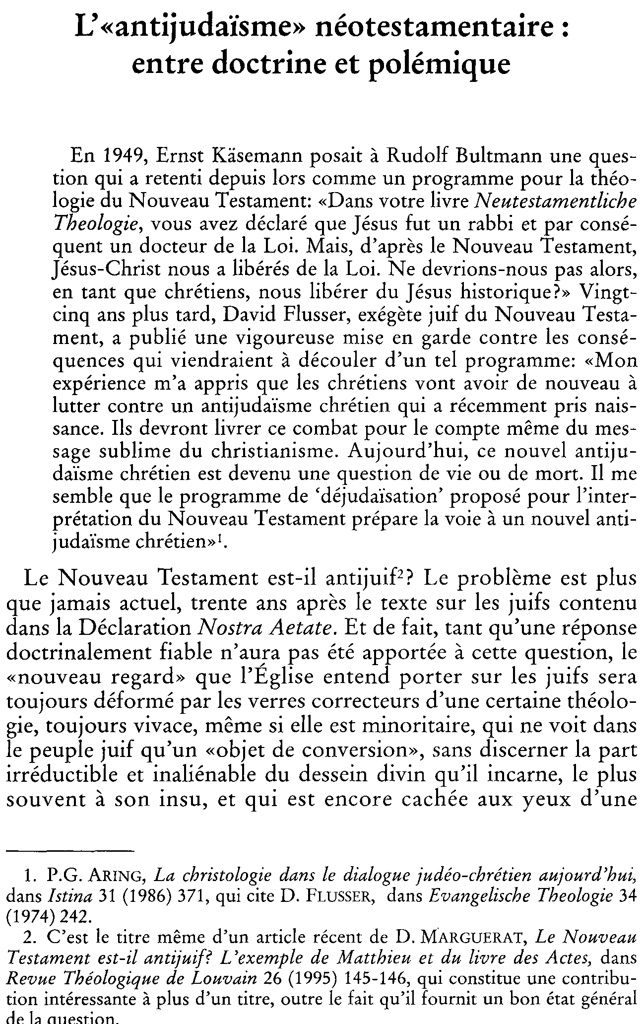 L'"antijudaïsme » néotestamentaire: entre doctrine et polémique