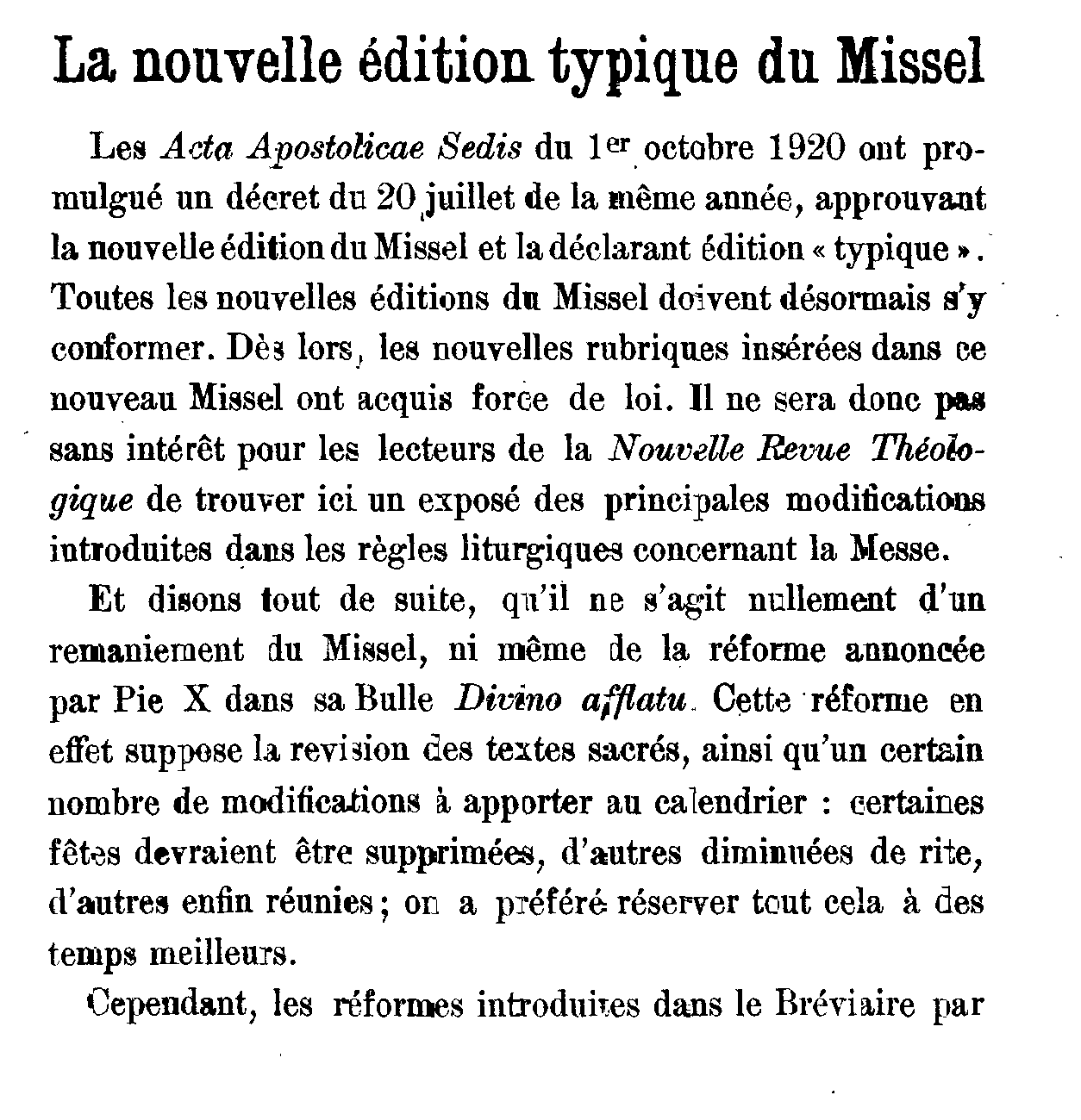 La nouvelle édition typique du Missel