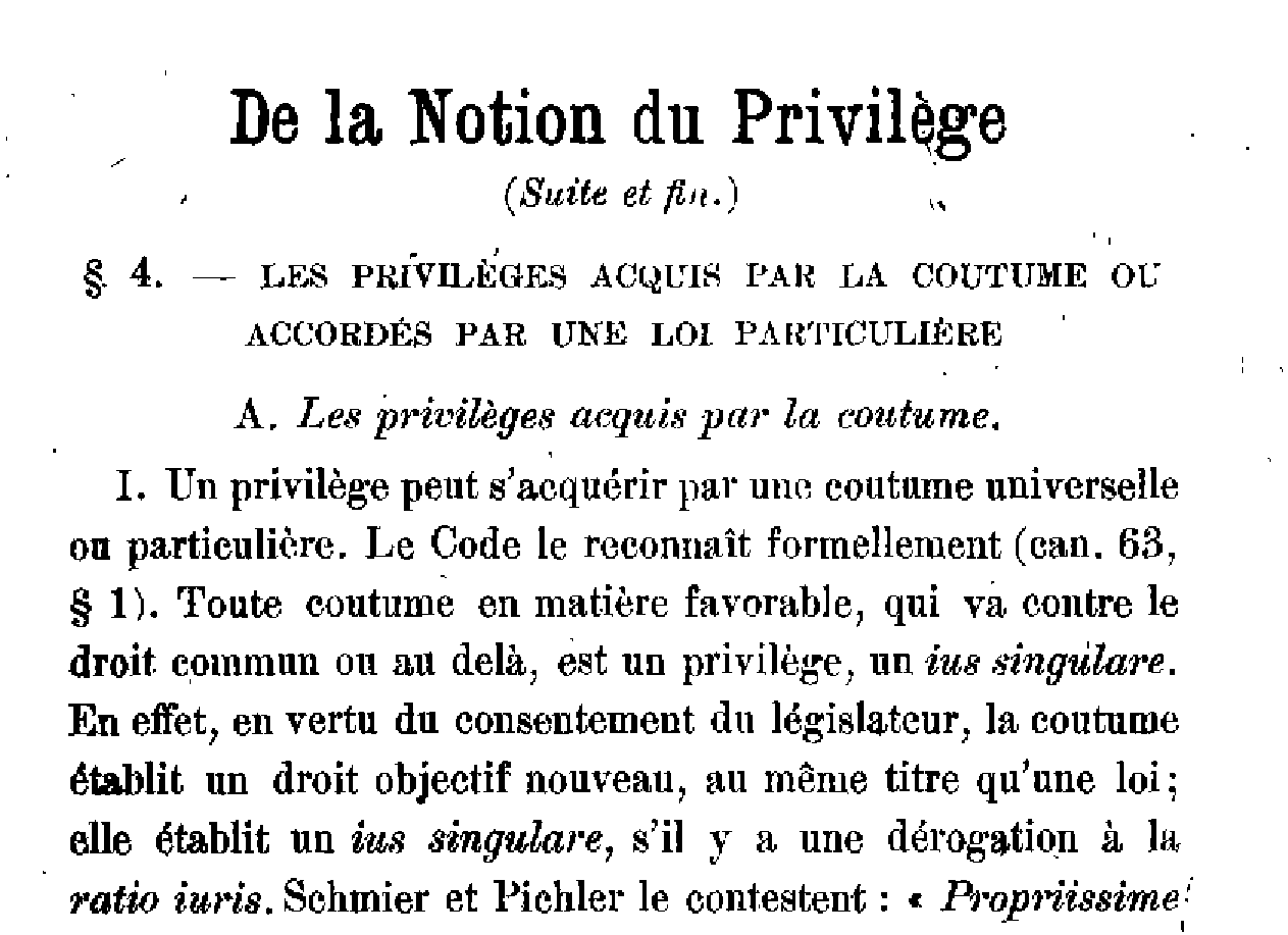 De la Notion du Privilège (3)