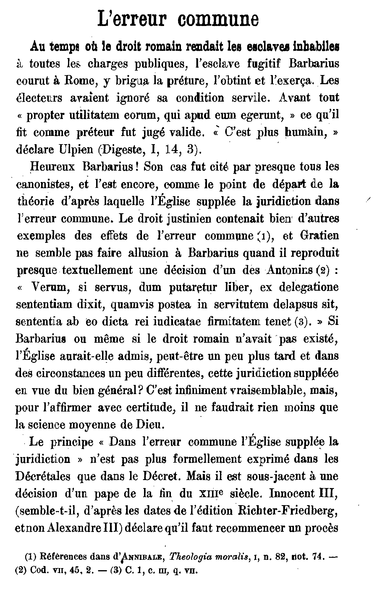 L'erreur commune