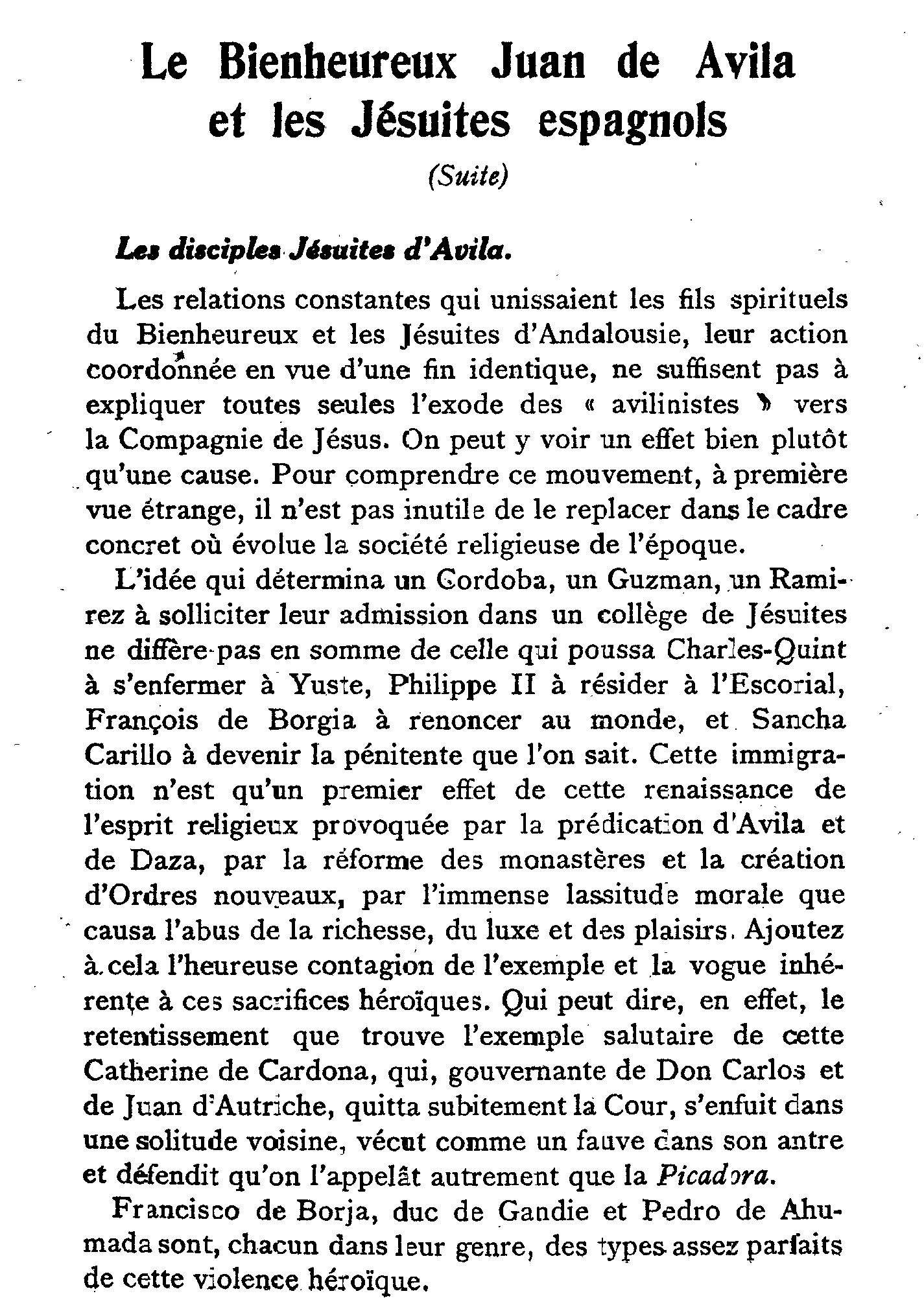Le Bienheureux Juan de Avila et les Jésuites espagnols (2)