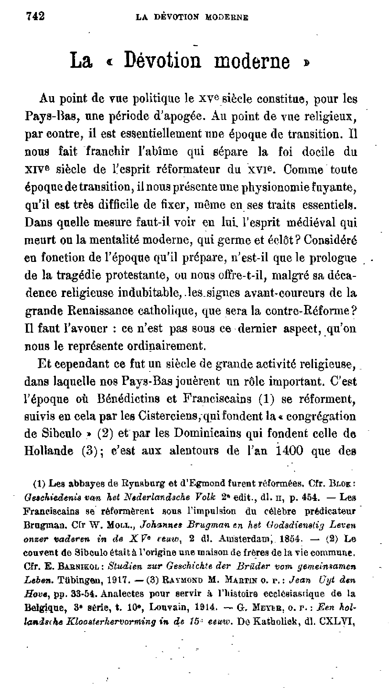 La dévotion moderne