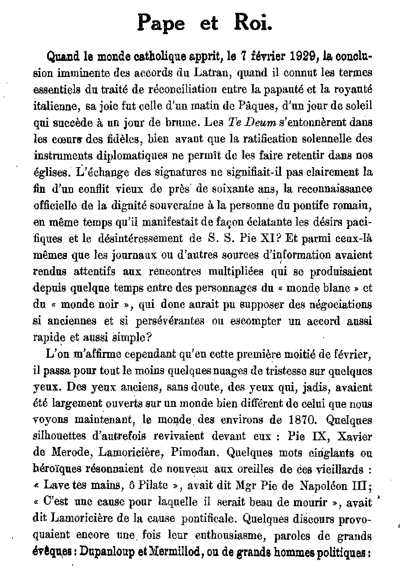 Pape et Roi