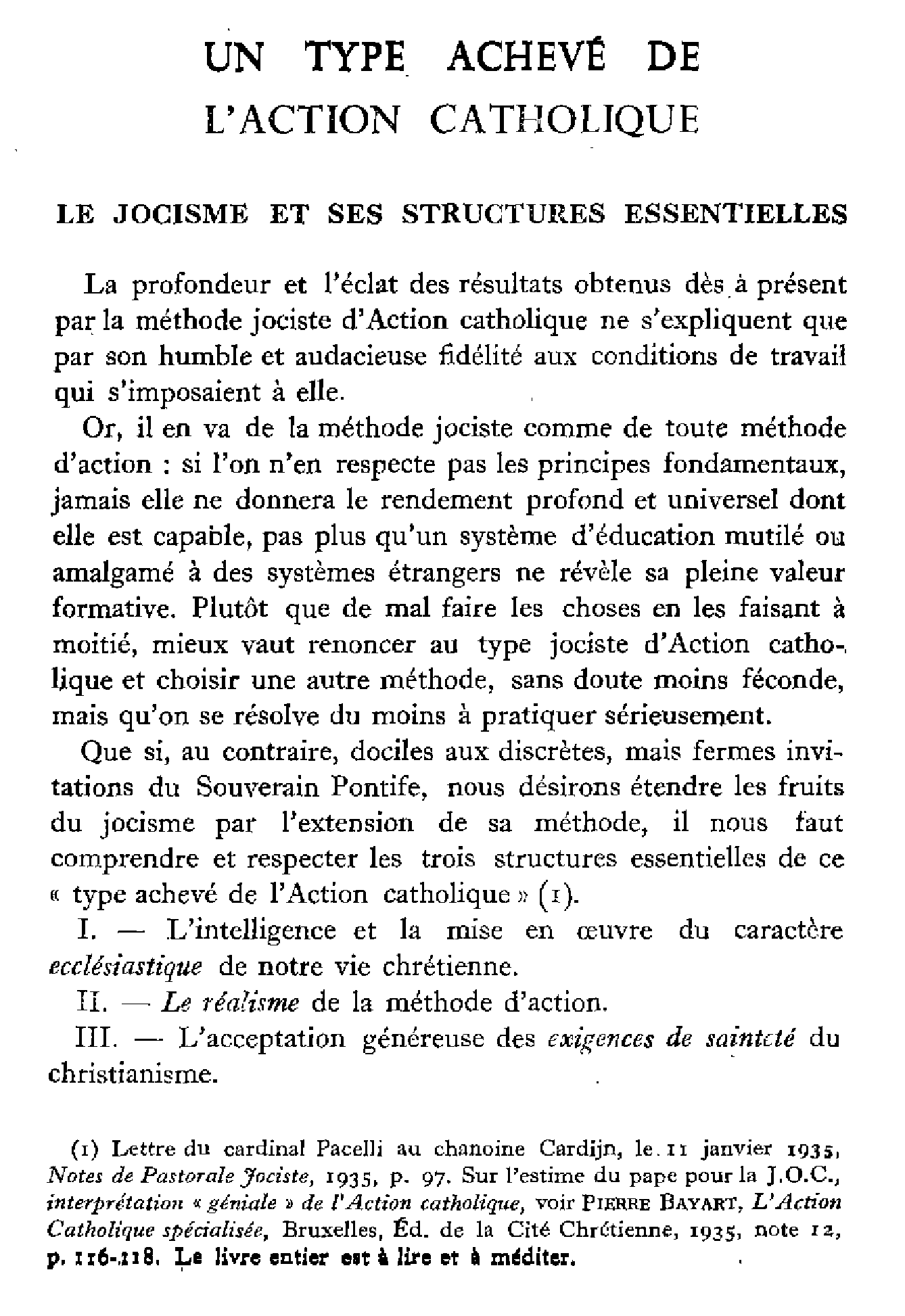 Un type achevé de l'action catholique