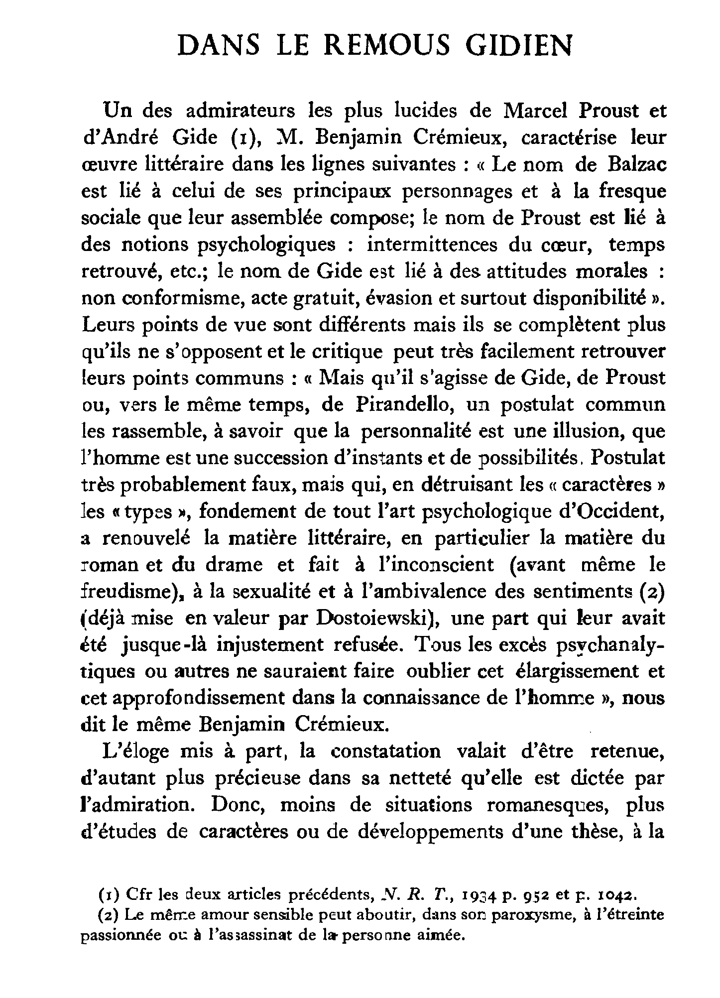 Dans le remous Gidien (1)