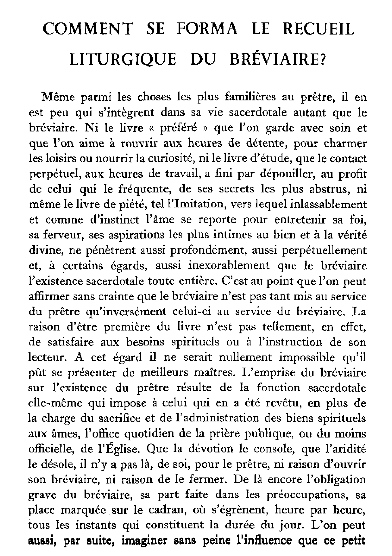 Comment se forma le recueil liturgique du bréviaire .