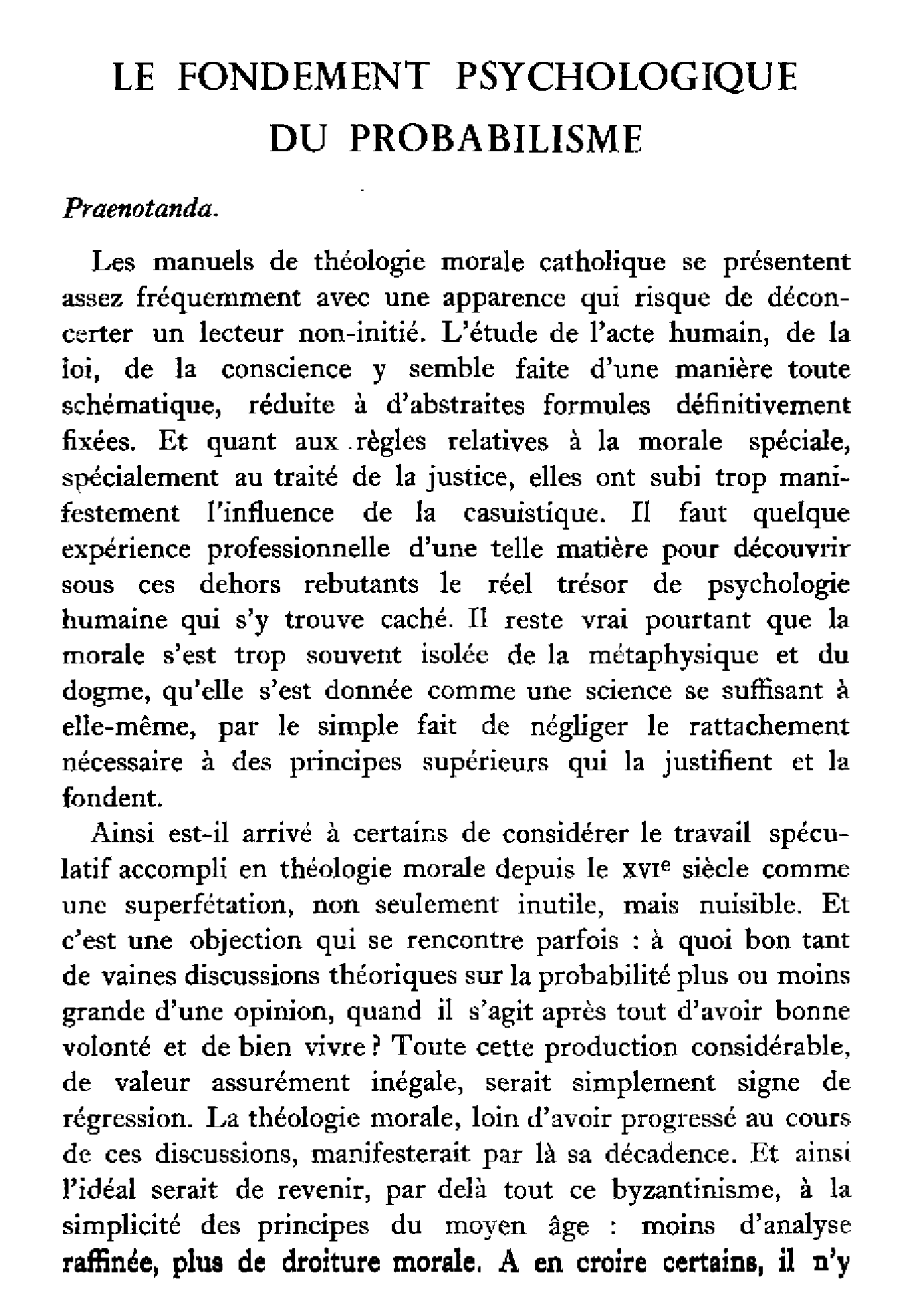 Le fondement psychologique du probabilisme (1)