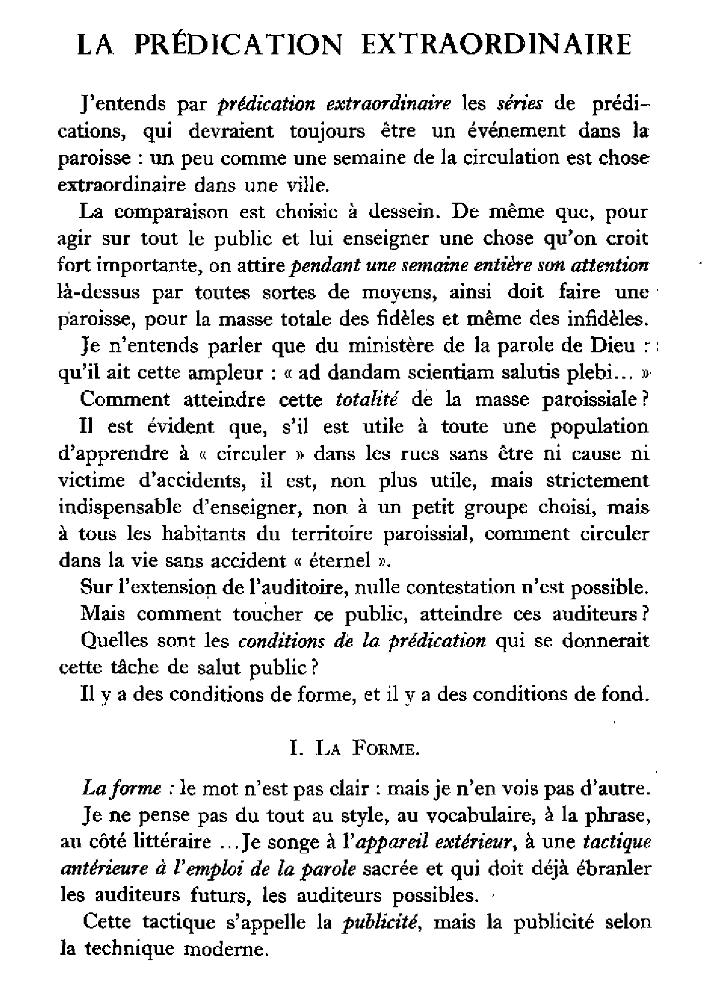 La prédication extraordinaire