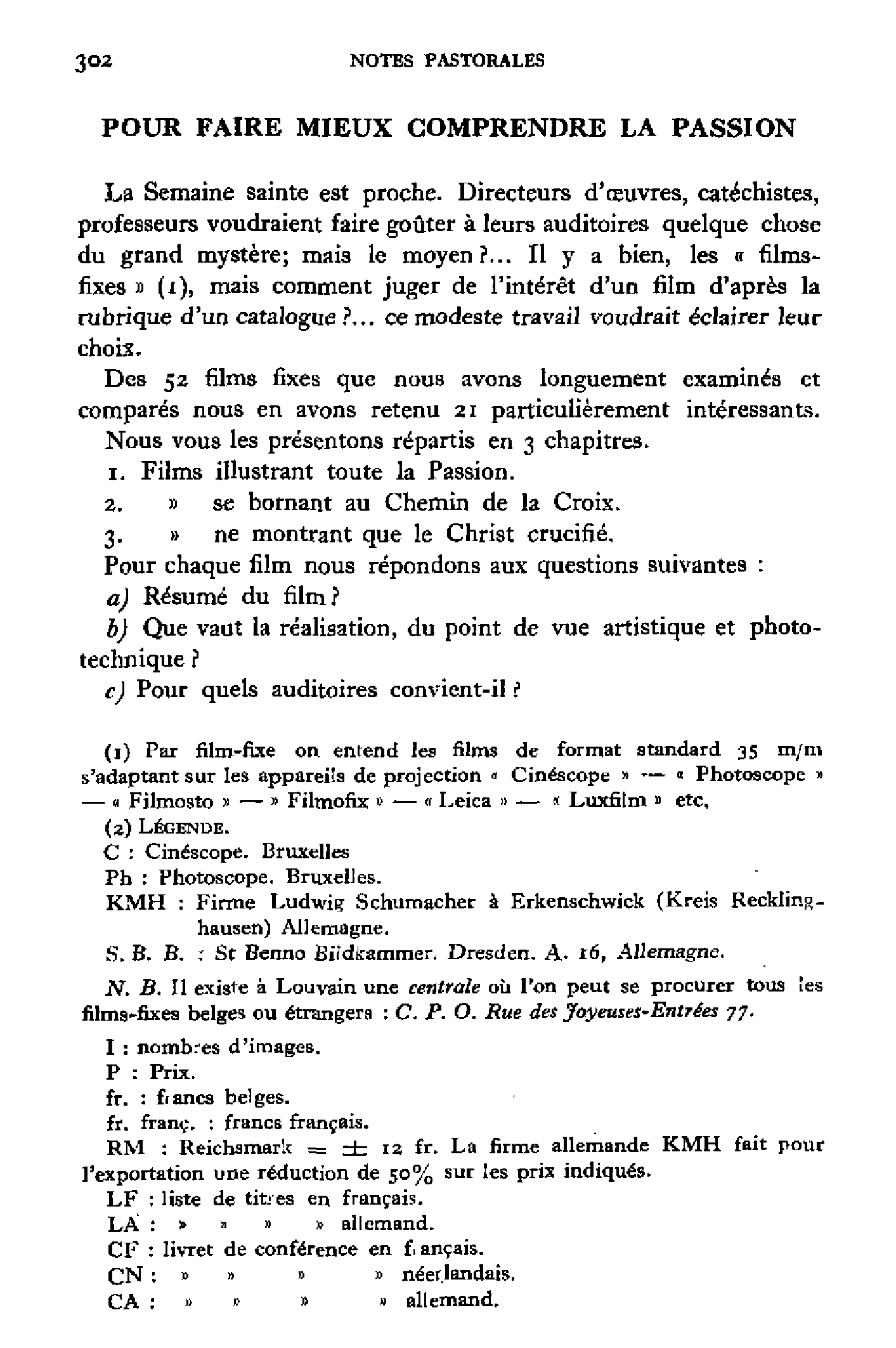 Pour faire mieux comprendre la Passion