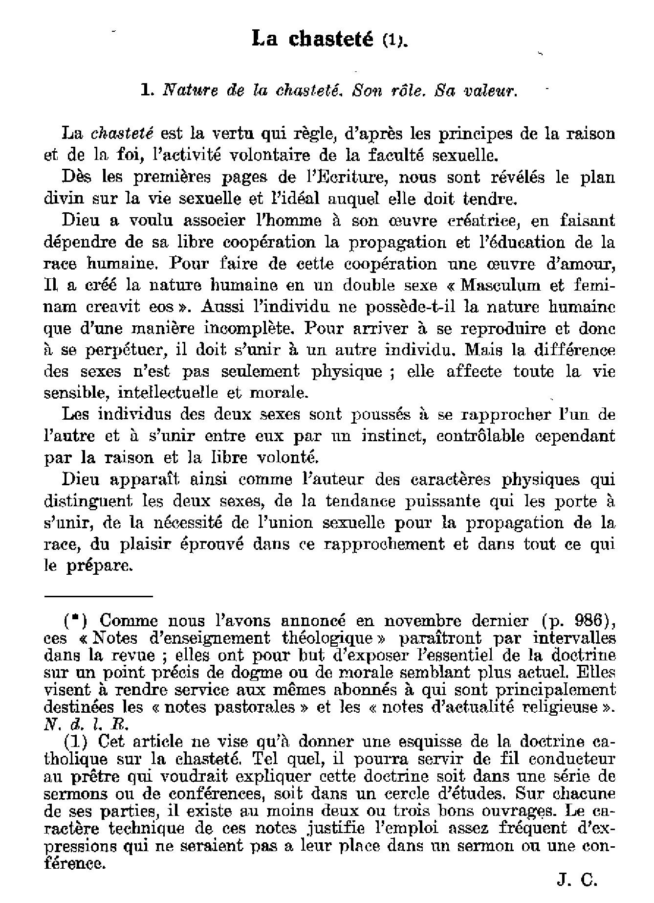 La chasteté