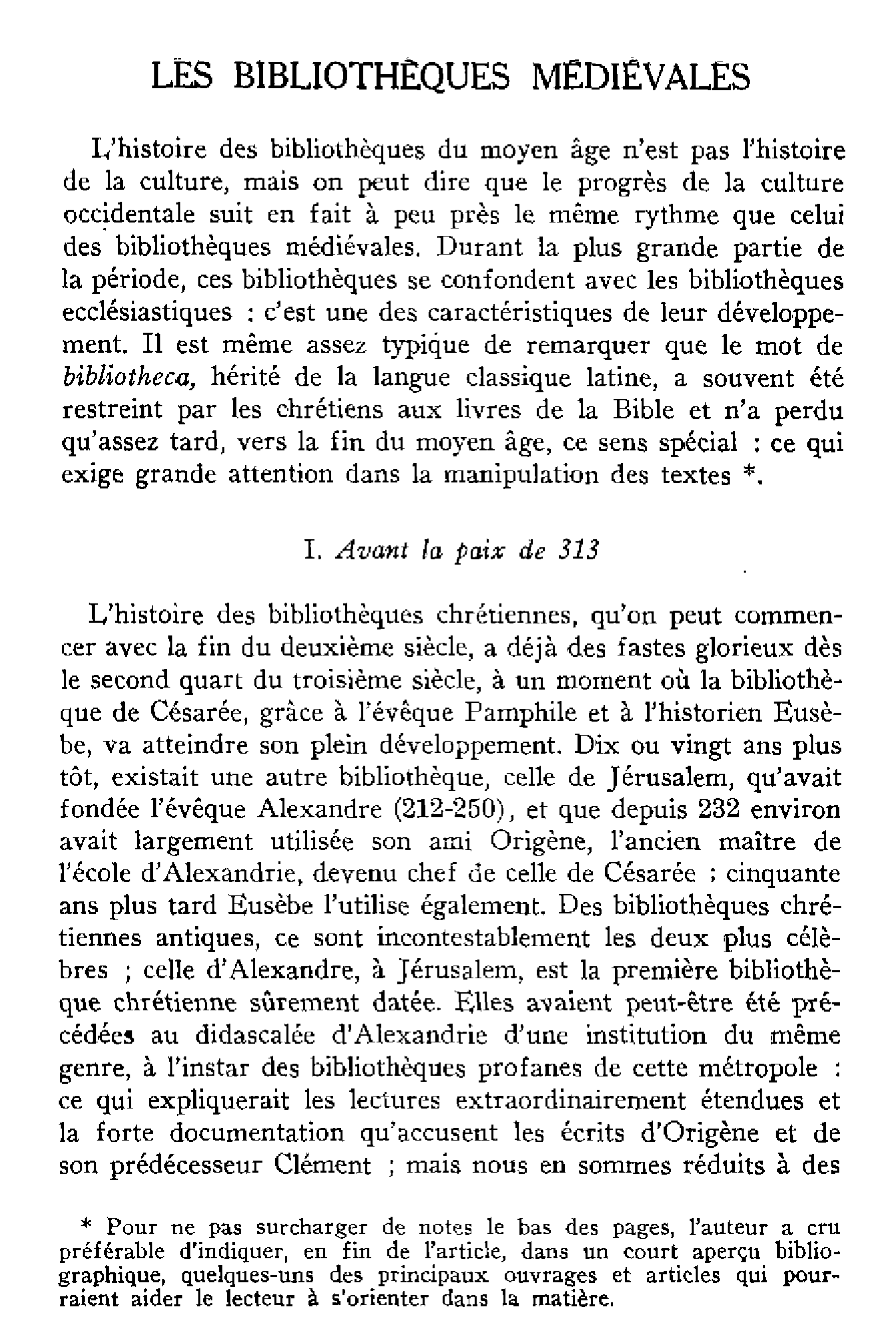 Les bibliothèques médiévales