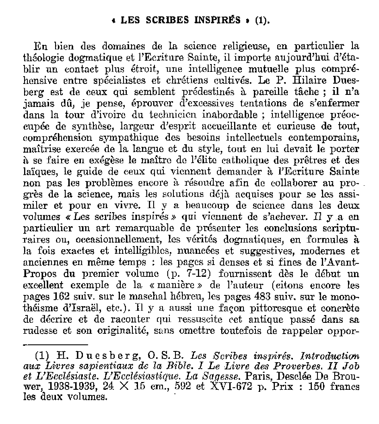 Les scribes inspirés