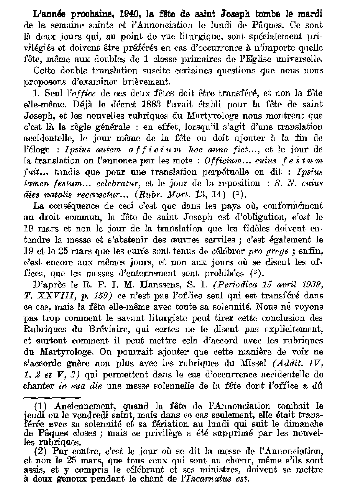 La fête de Saint Joseph