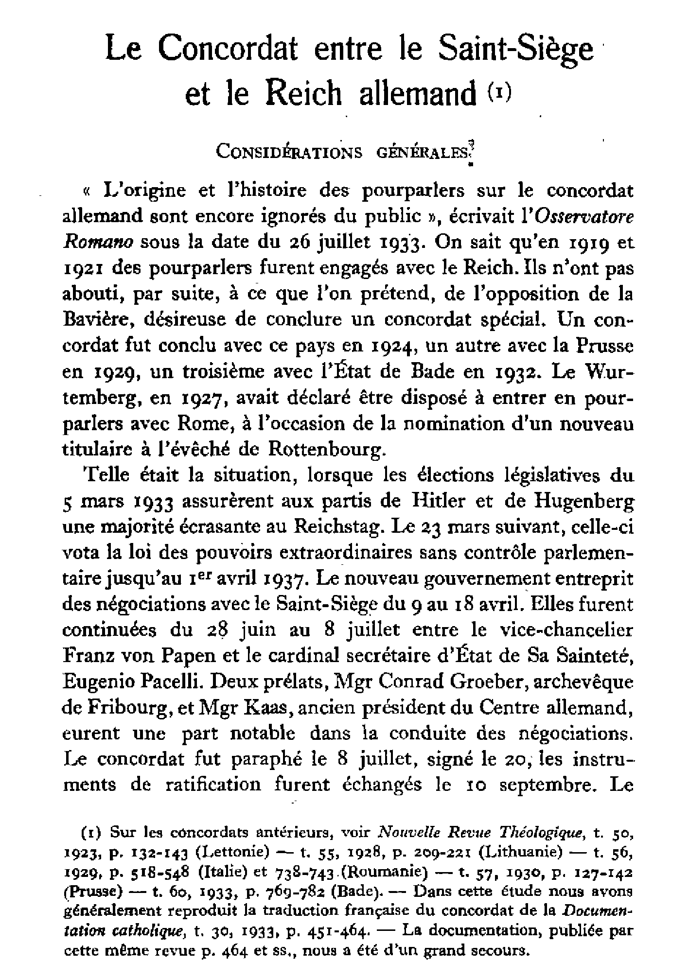 Le Concordat entre le Saint-Siège et le Reich allemand