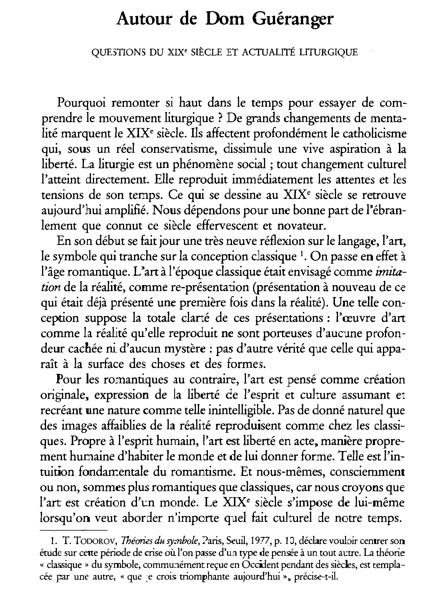 Autour de Dom Guéranger. Questions du XIXe siècle et actualité liturgique