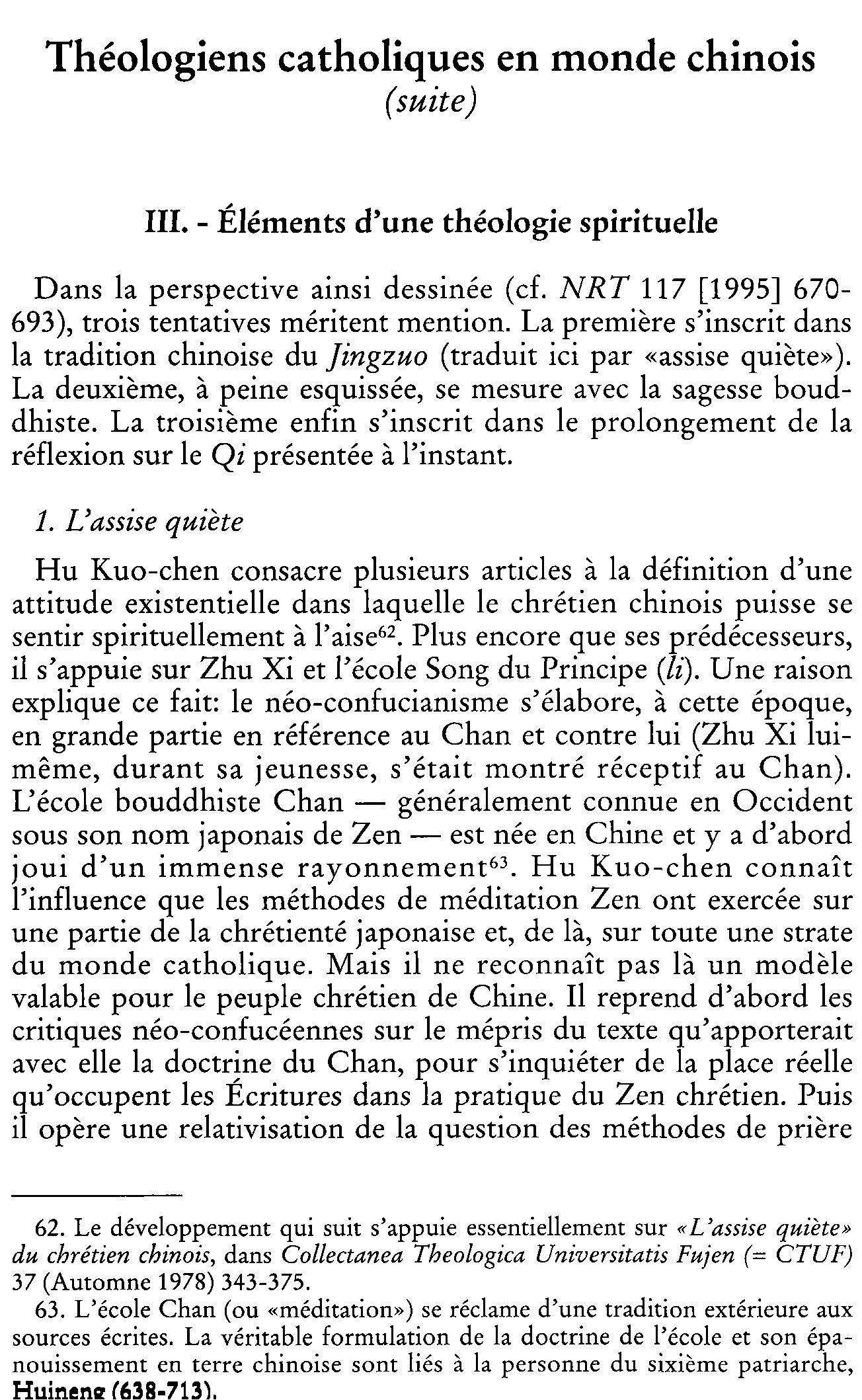 Théologiens catholiques en monde chinois. II