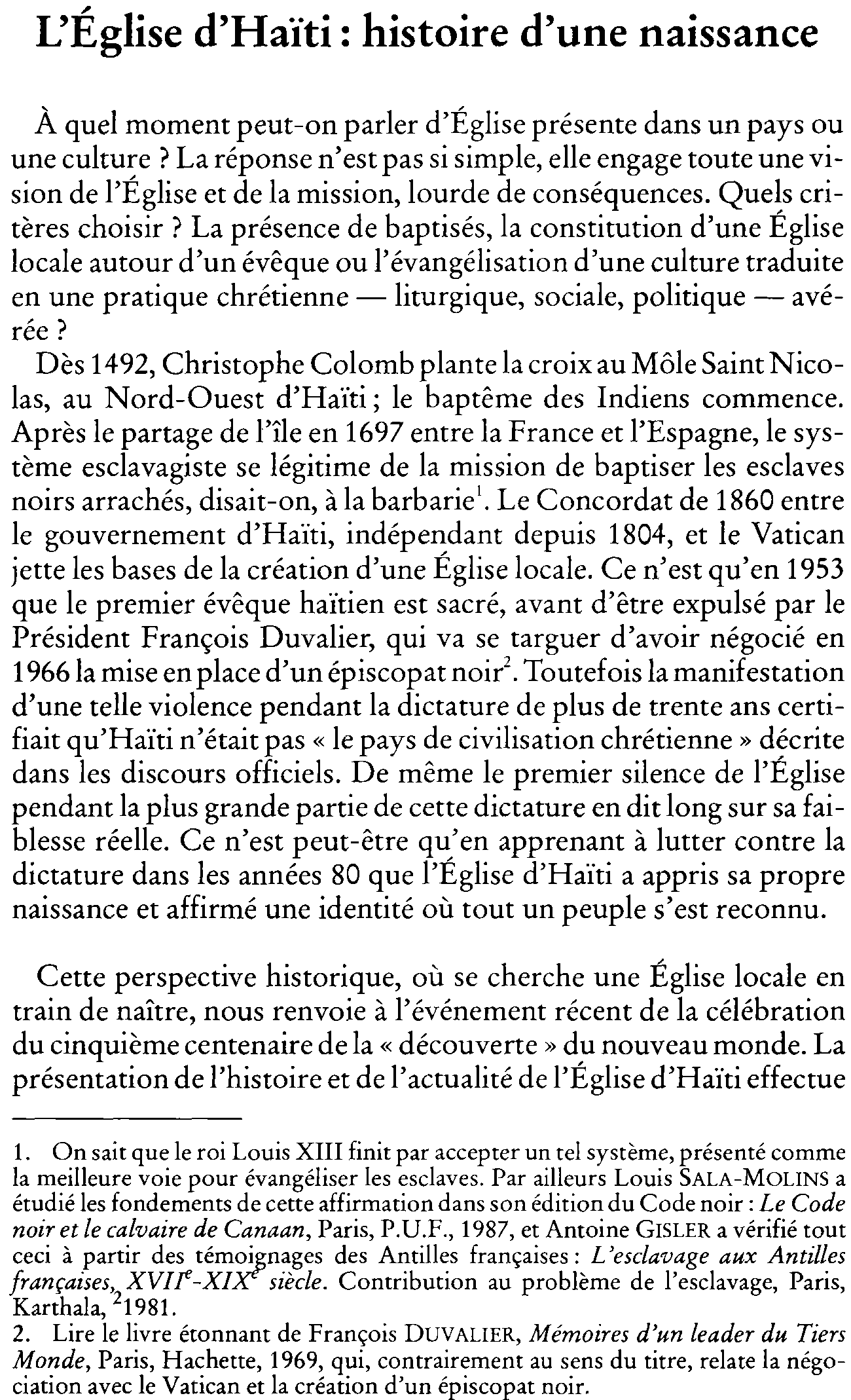 L'Église d'Haïti: histoire d'une naissance