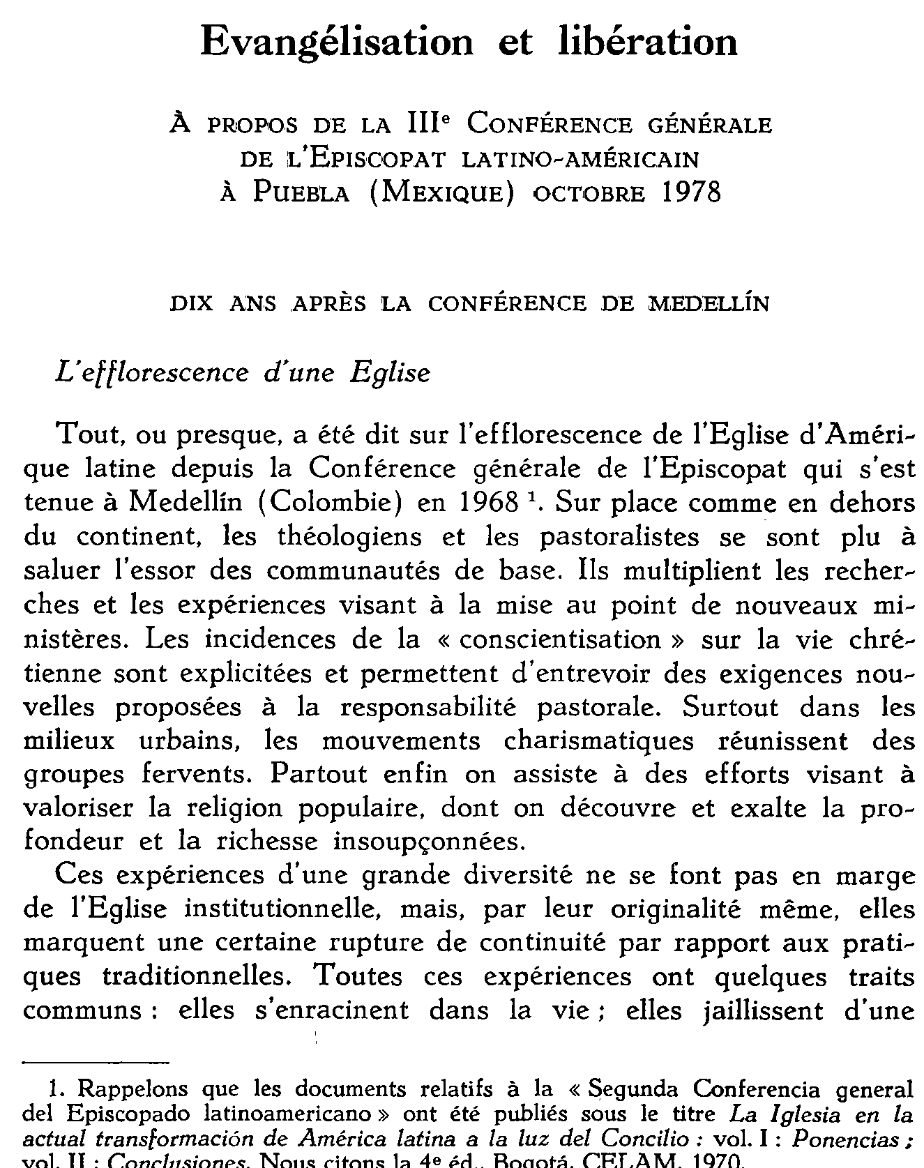 Évangélisation et libération