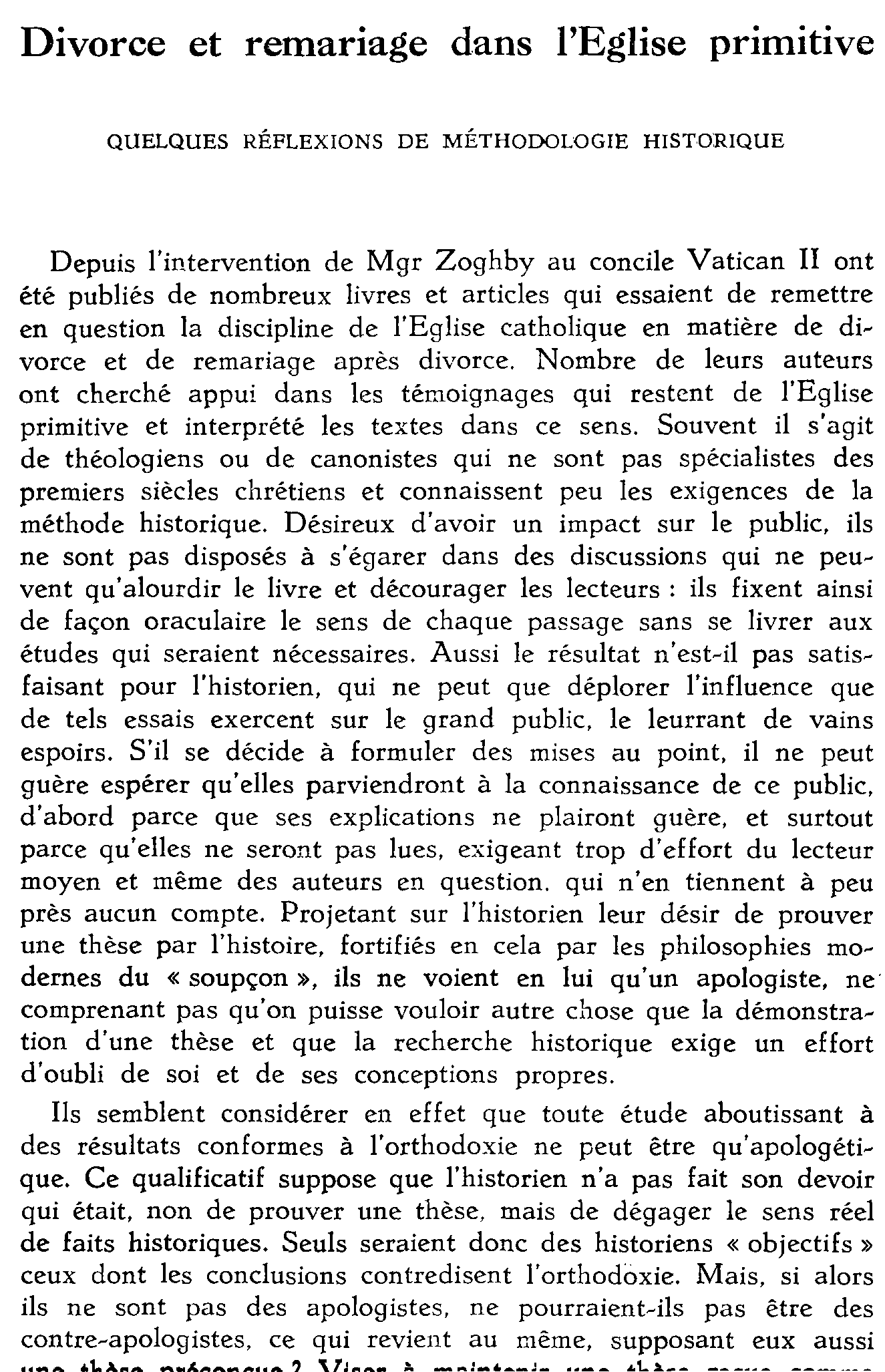 Divorce et remariage dans l'Église primitive
