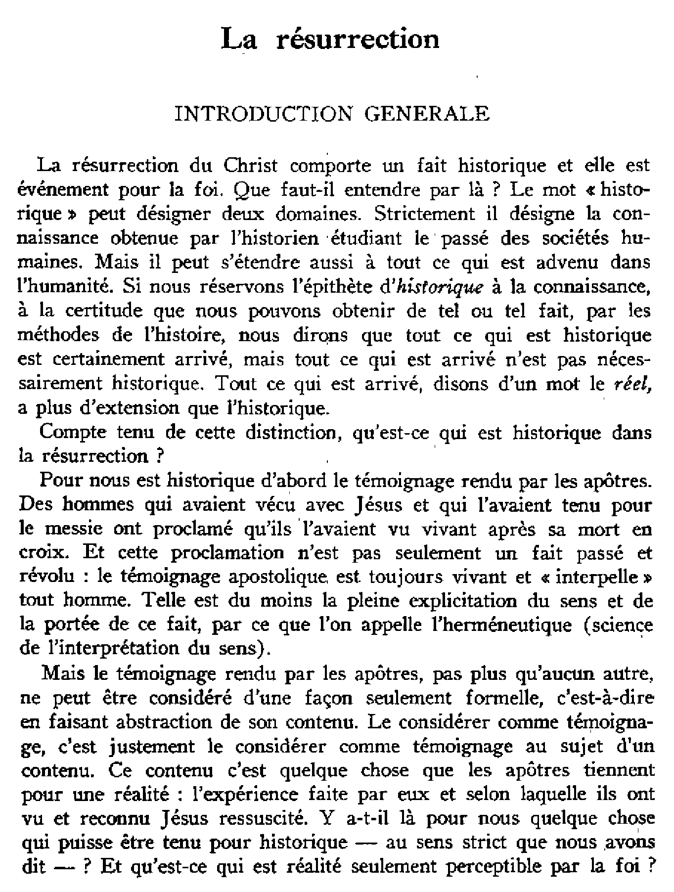 La résurrection