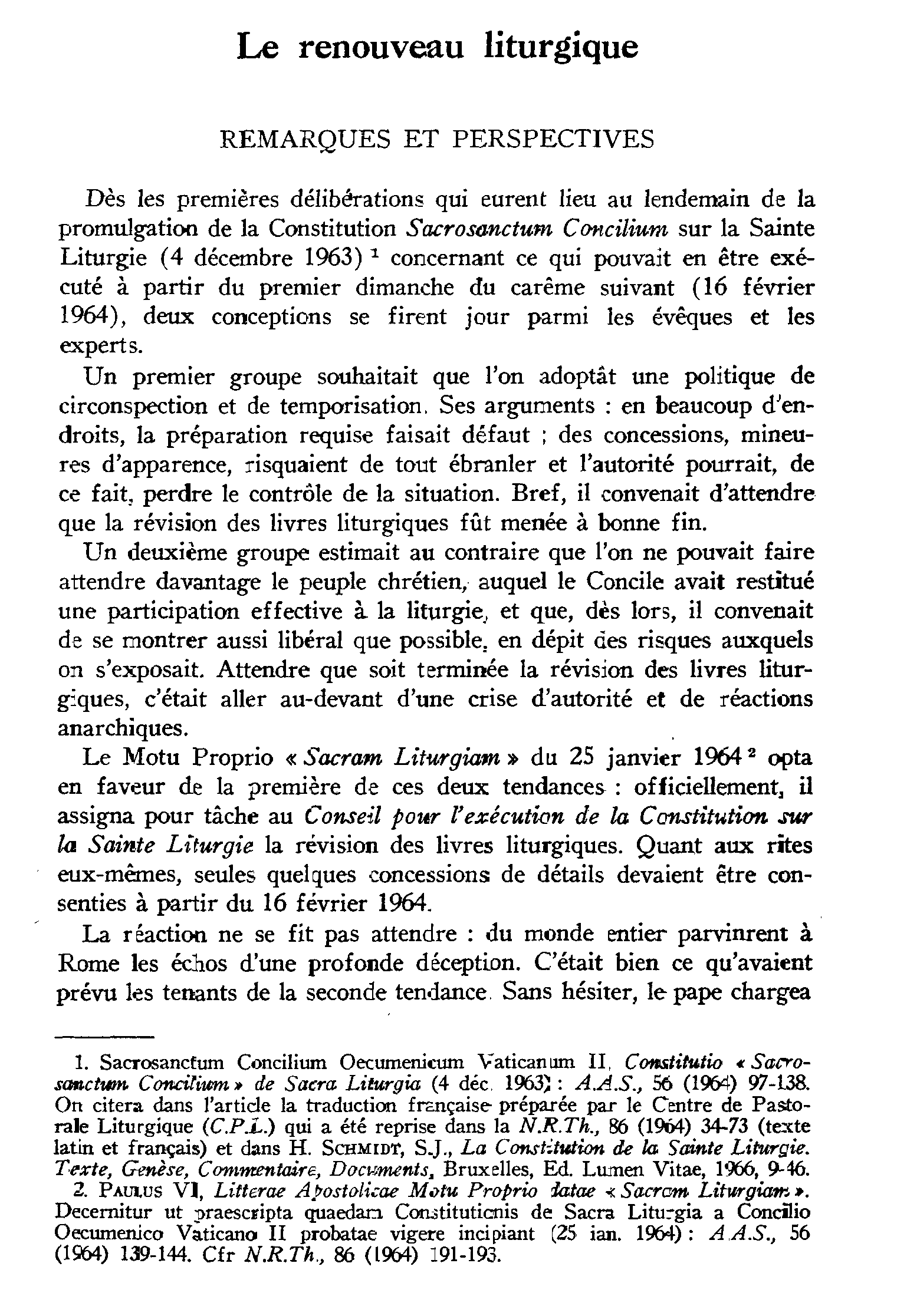 Le renouveau liturgique