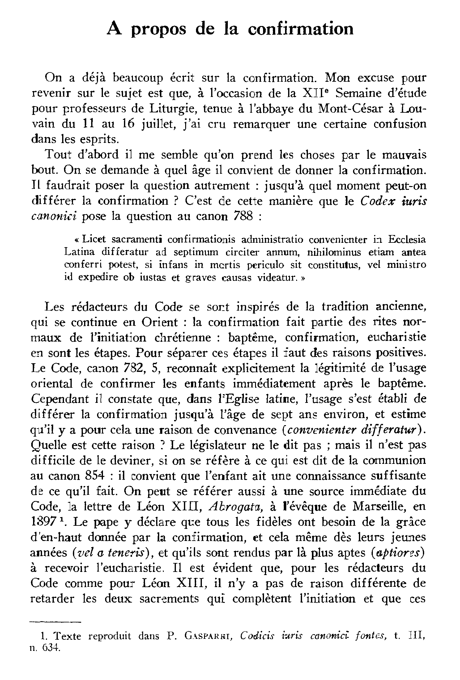 À propos de la confirmation