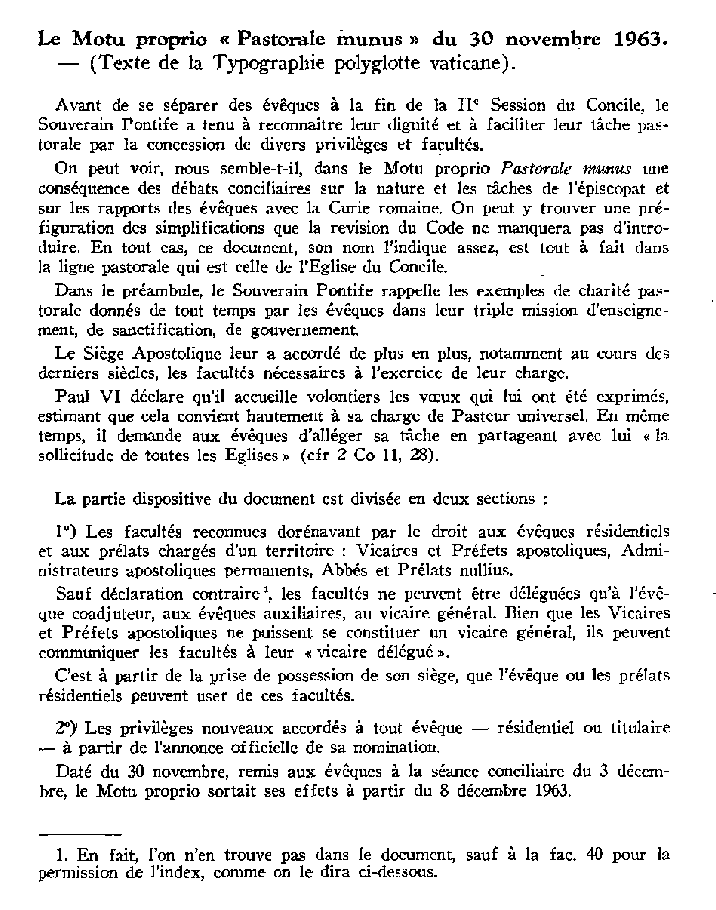 Exhortation aux curés de Rome et aux prédicateurs de carême (12 mars 1964)