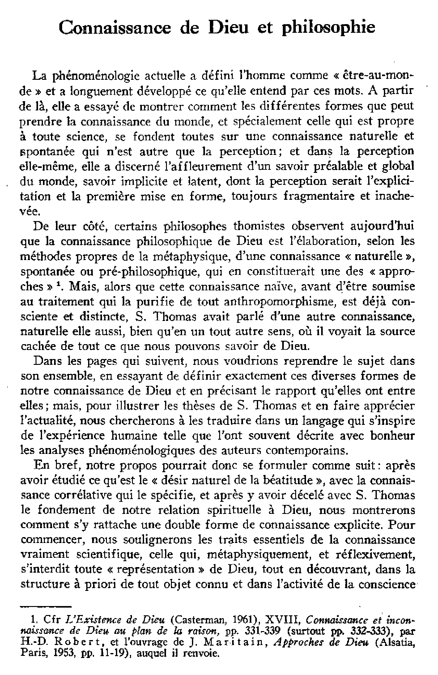 Connaissance de Dieu et philosophie