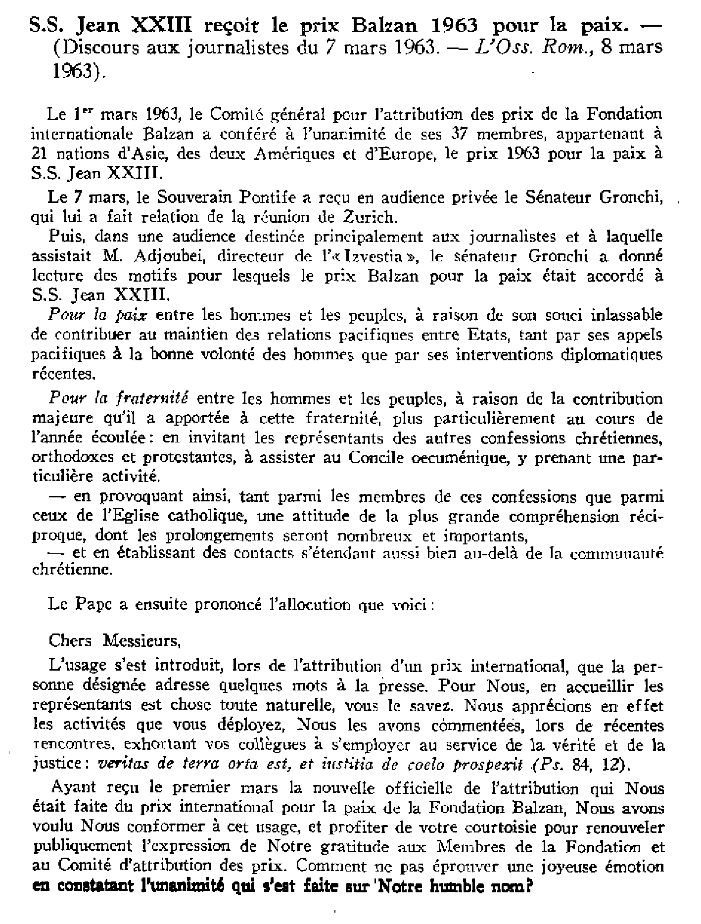 Discours divers