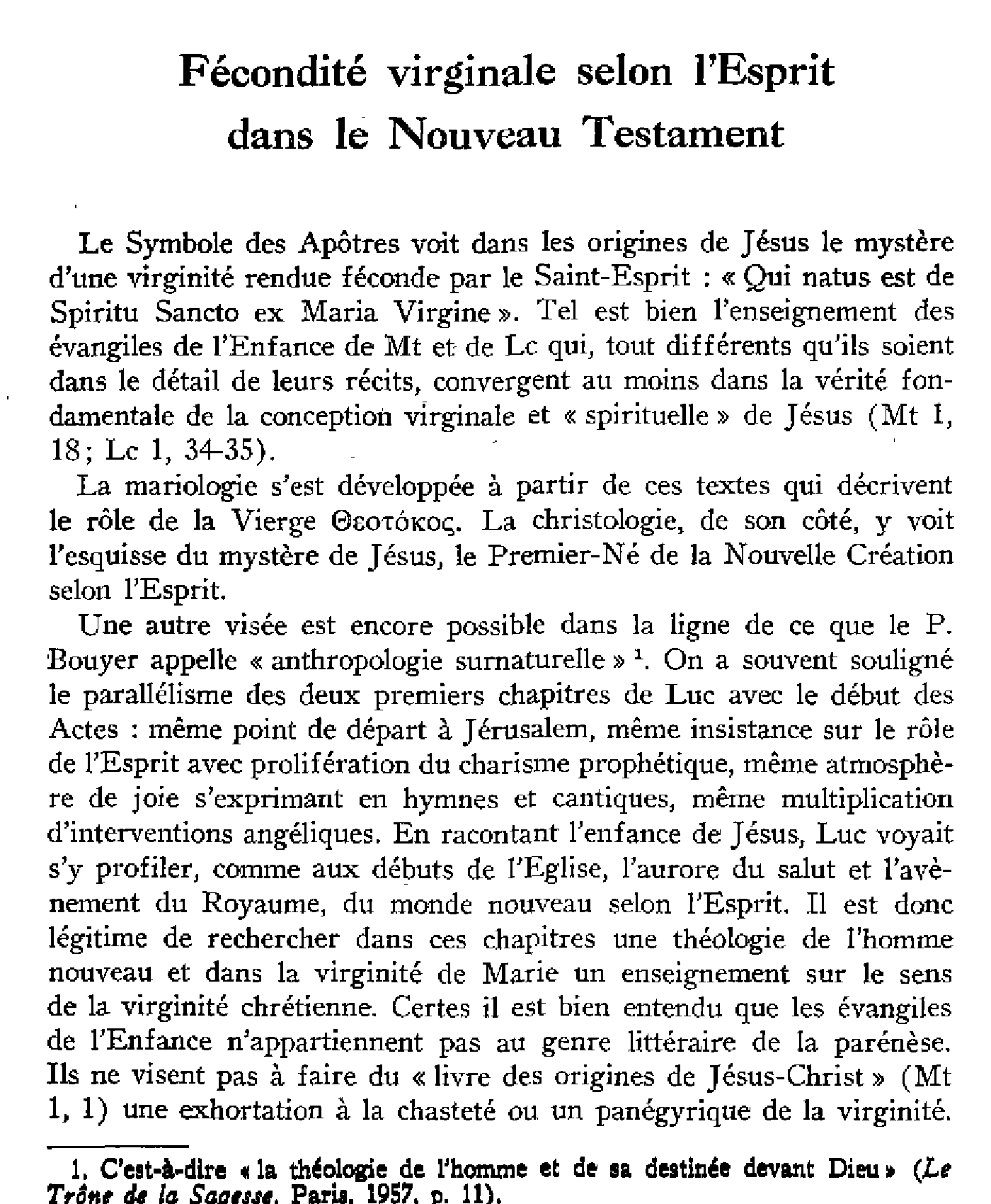 Fécondité virginale selon l'Esprit dans le Nouveau Testament