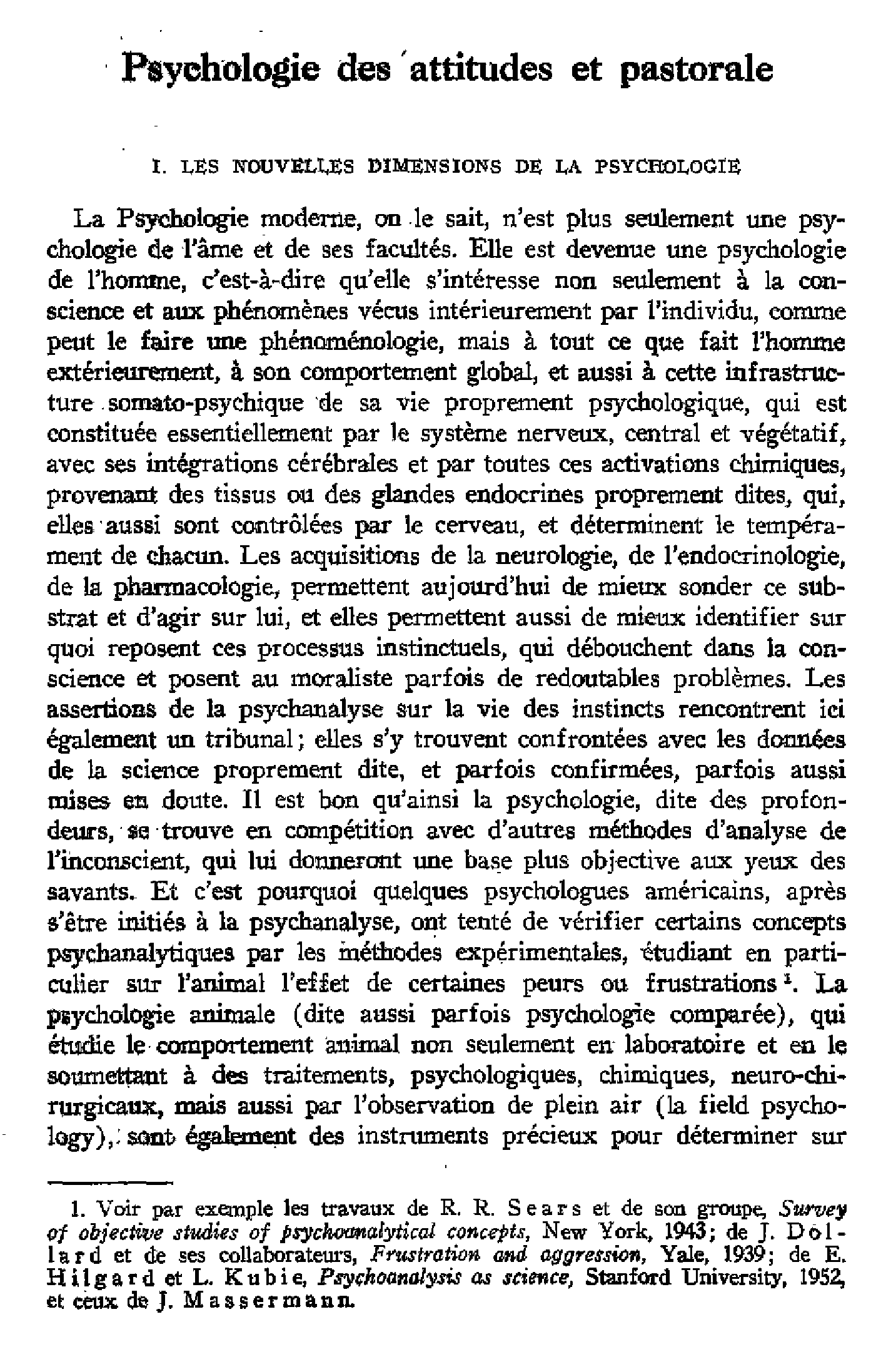 Psychologie des attitudes pastorales