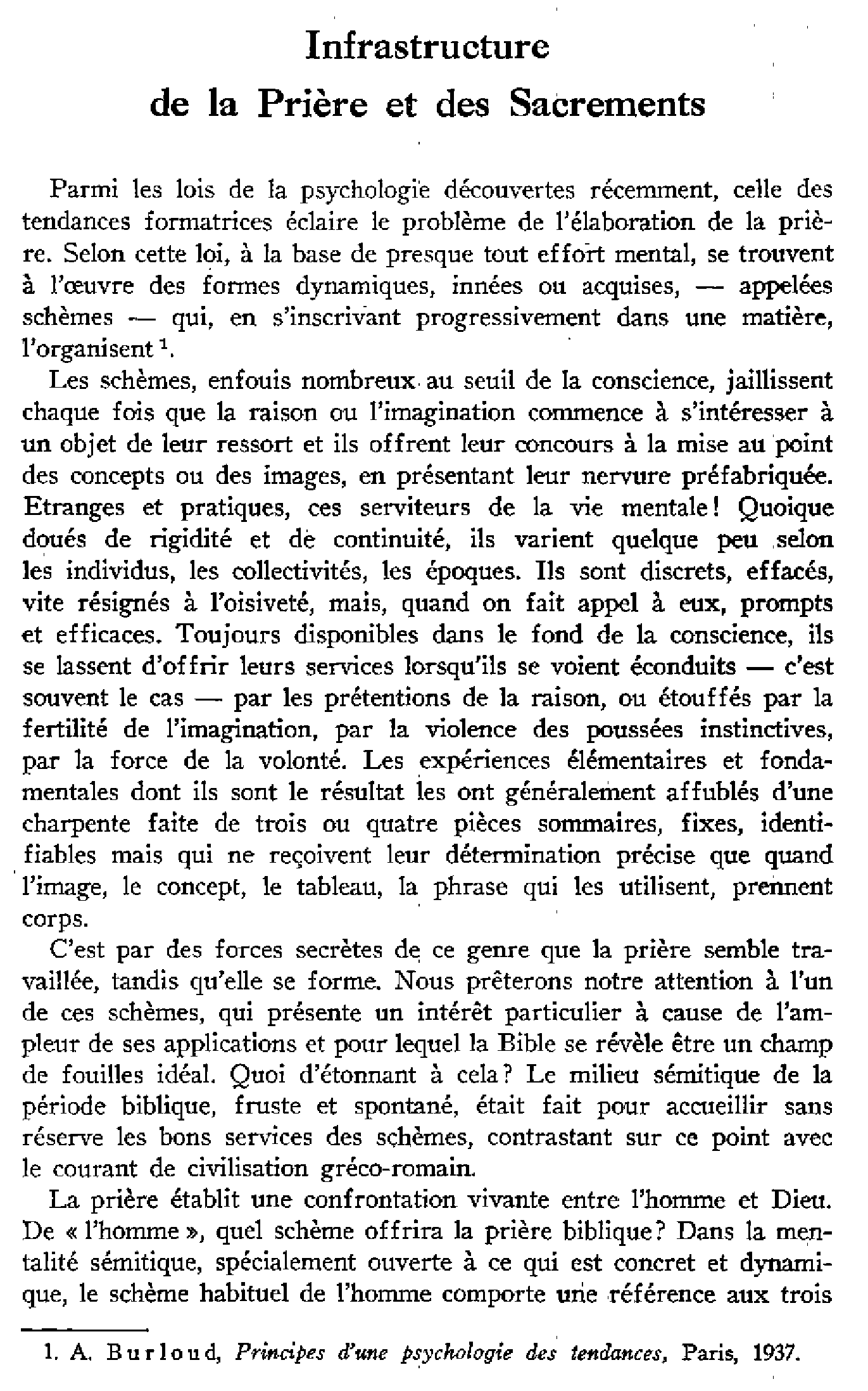 Infrastructure de la Prière et des Sacrements
