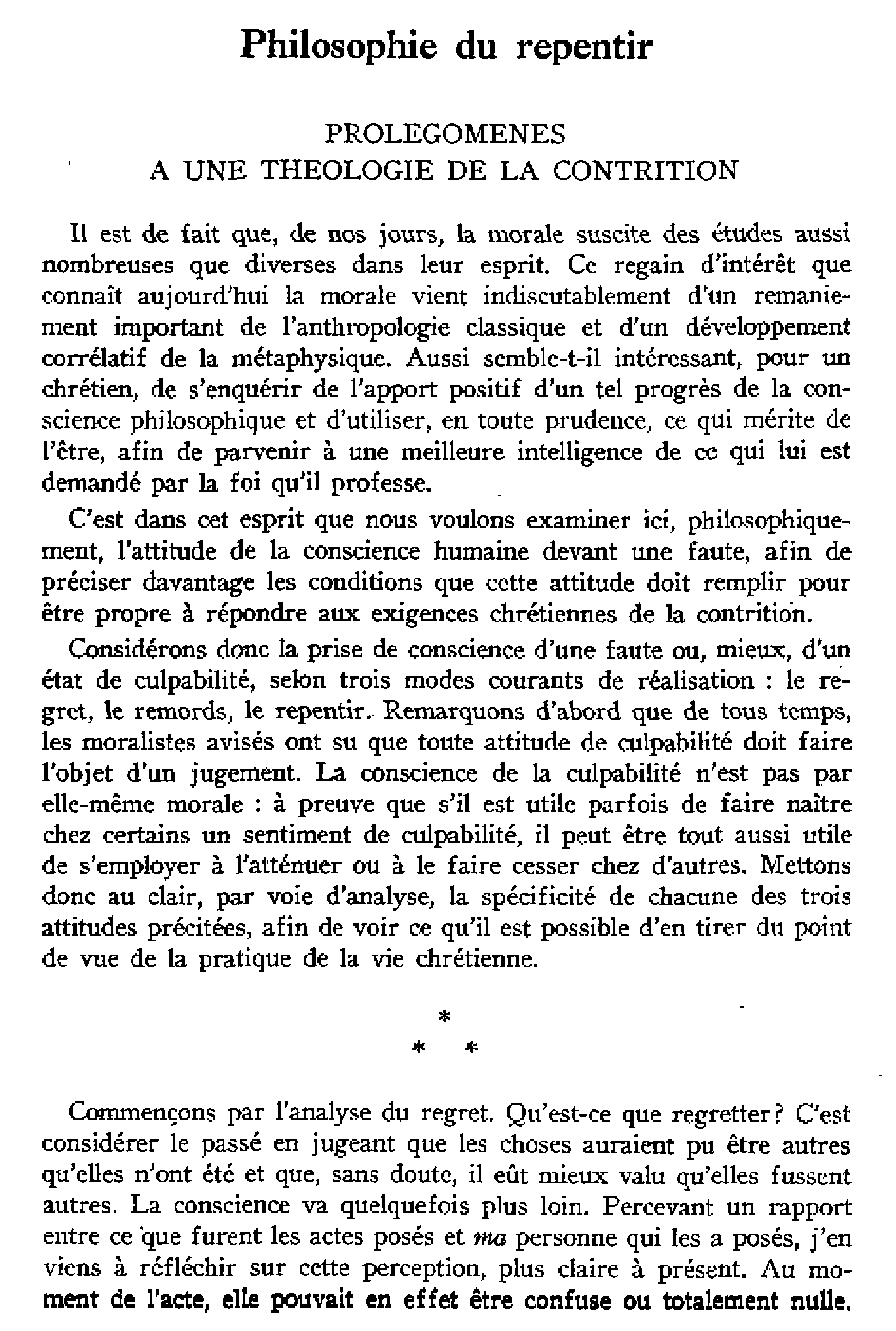 Philosophie du repentir. Prolegomènes à une théologie de la contrition
