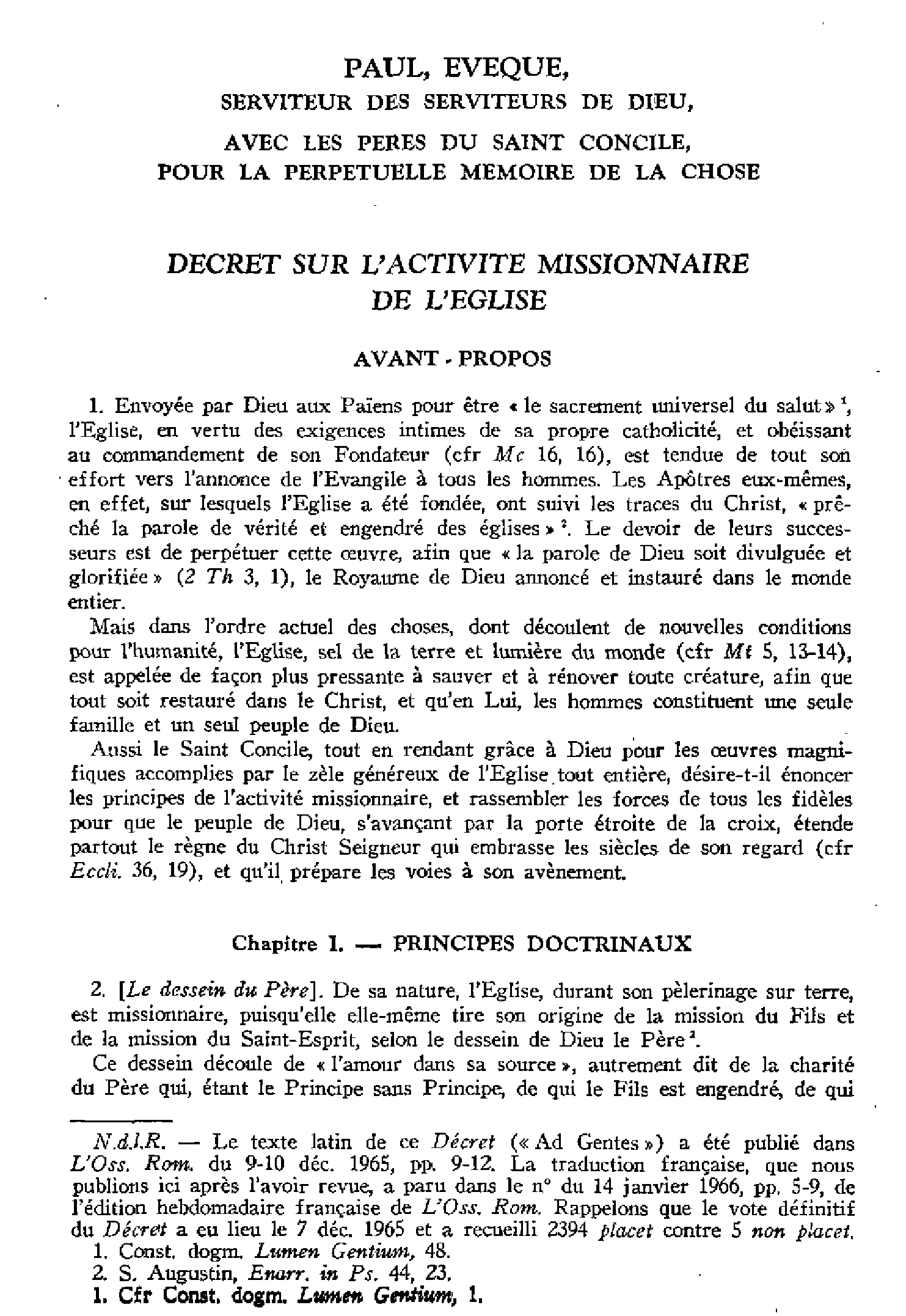 Décret sur l'activité missionnaire de l'Église
