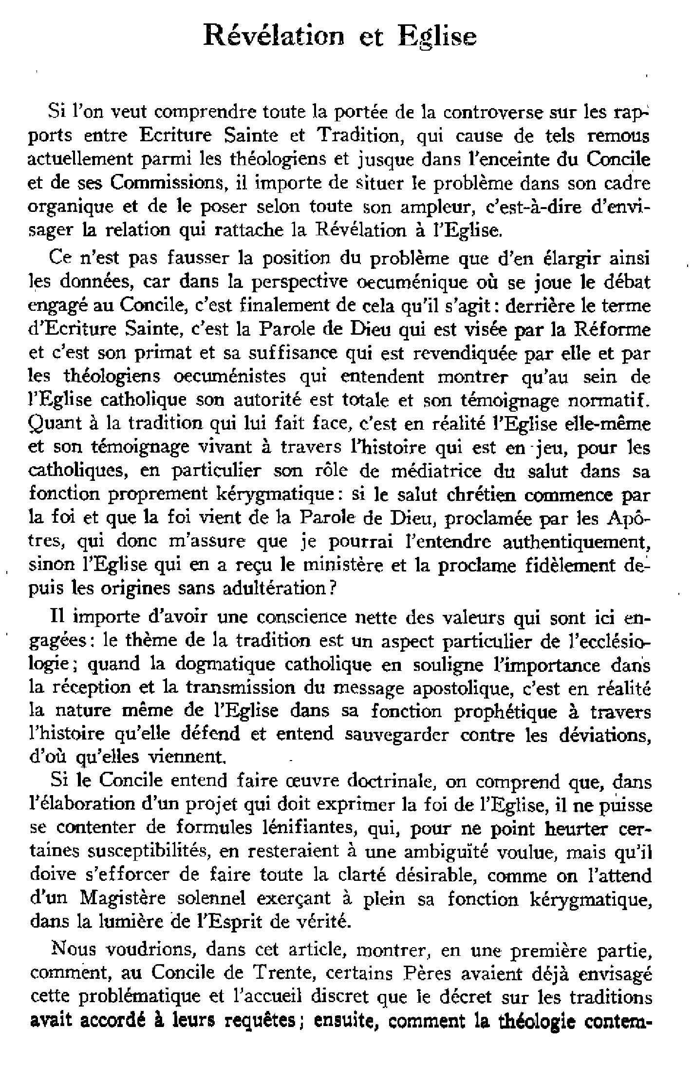 Révélation et Église