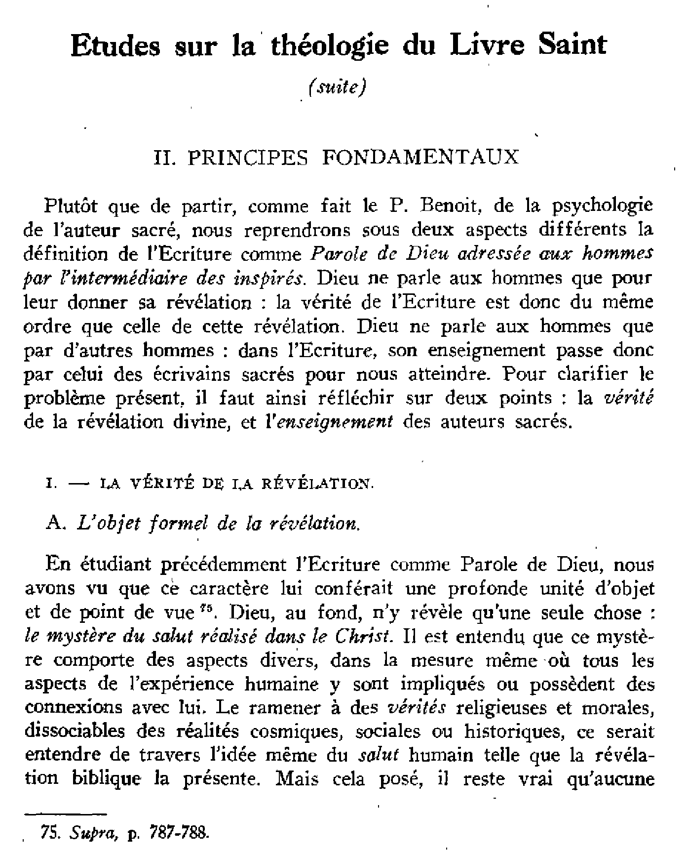 Études sur la théologie du Livre Saint (suite)
