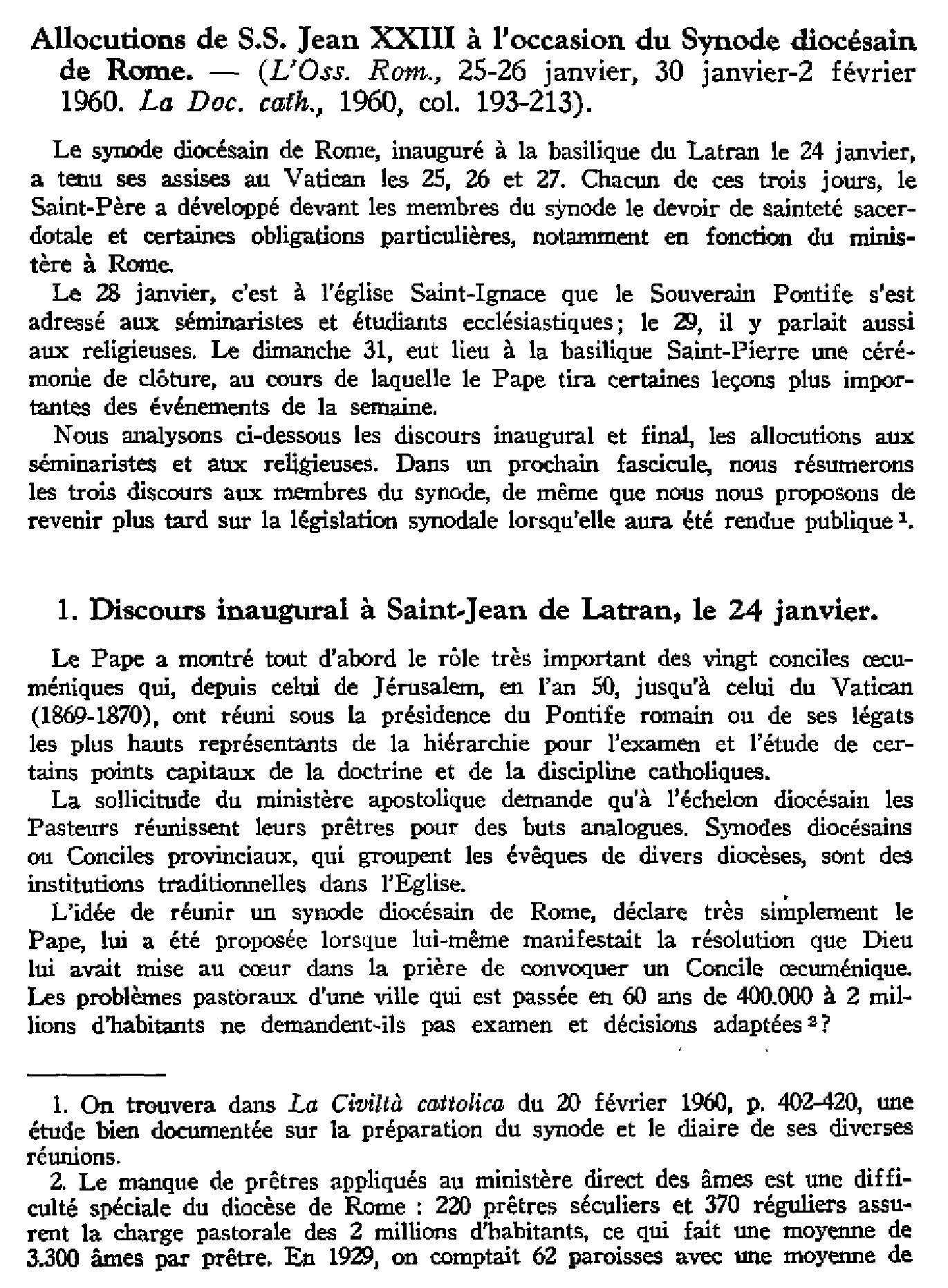 Diverses allocutions