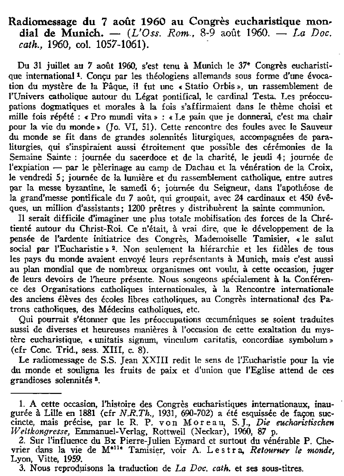 Radios messageComposition des commissions préparatoires au Concile Vatican II