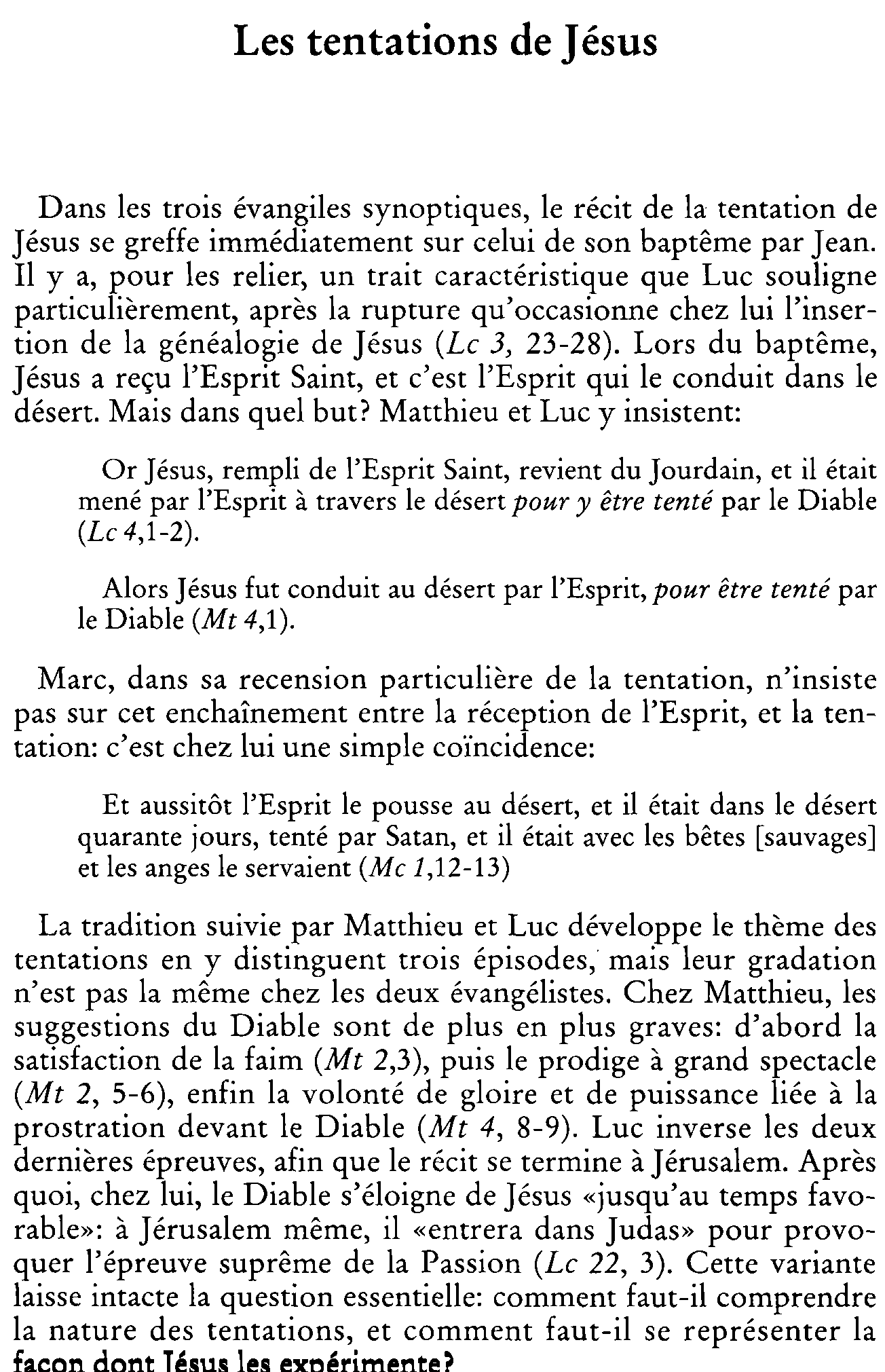 Les tentations de Jésus
