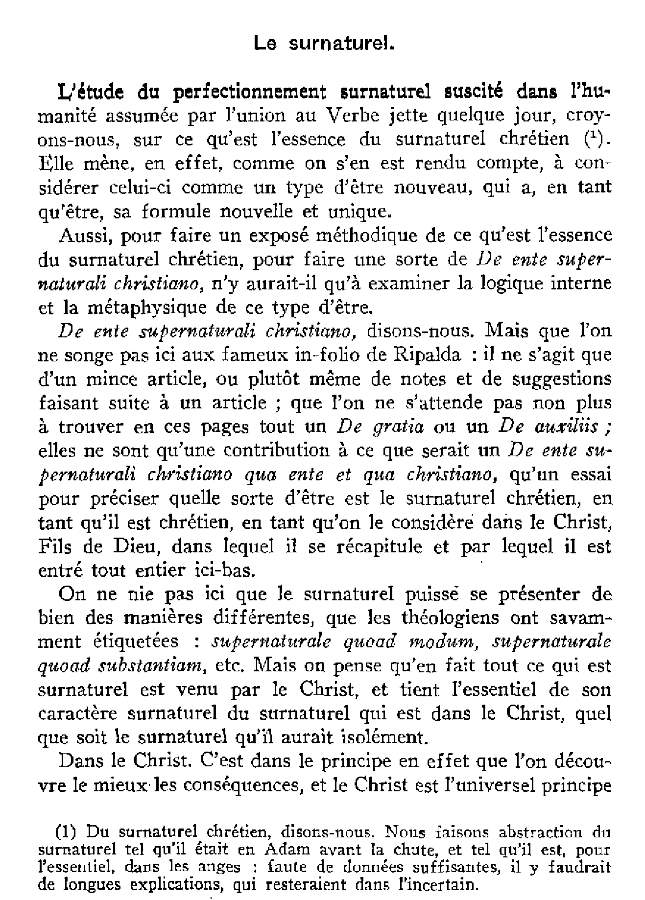 Filii in Filio. III. Le surnaturel