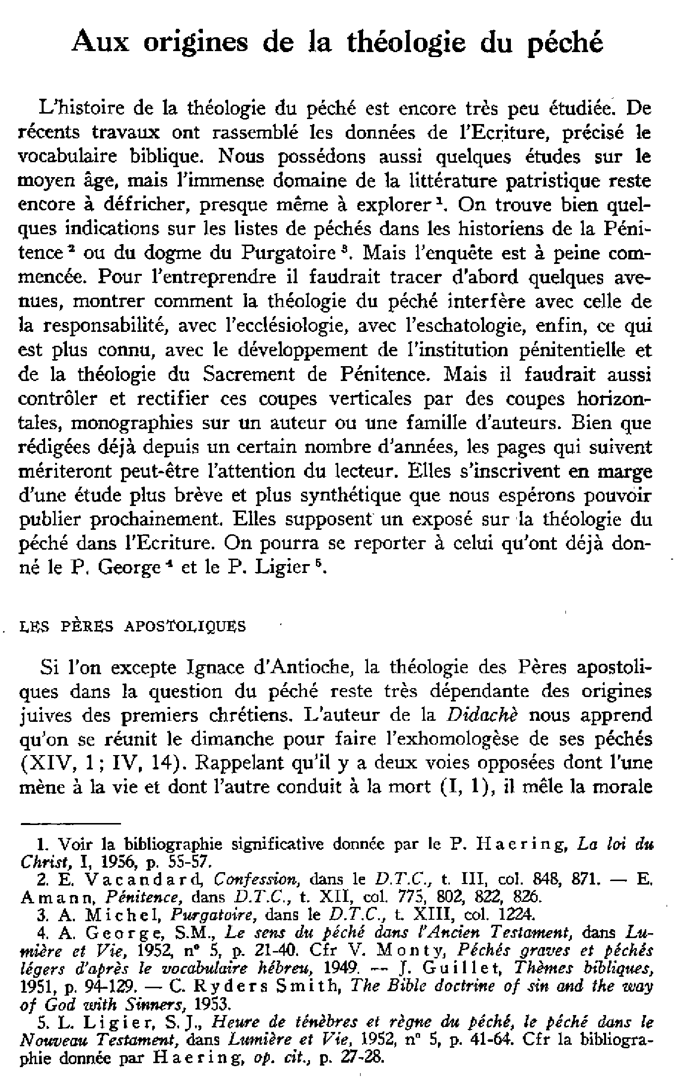 Aux origines de la théologie du péché