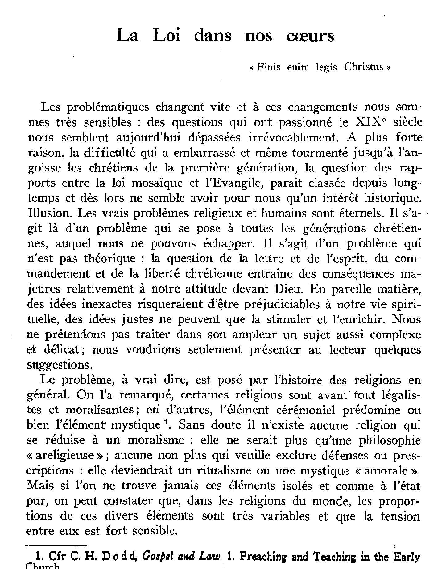 La Loi dans nos coeurs