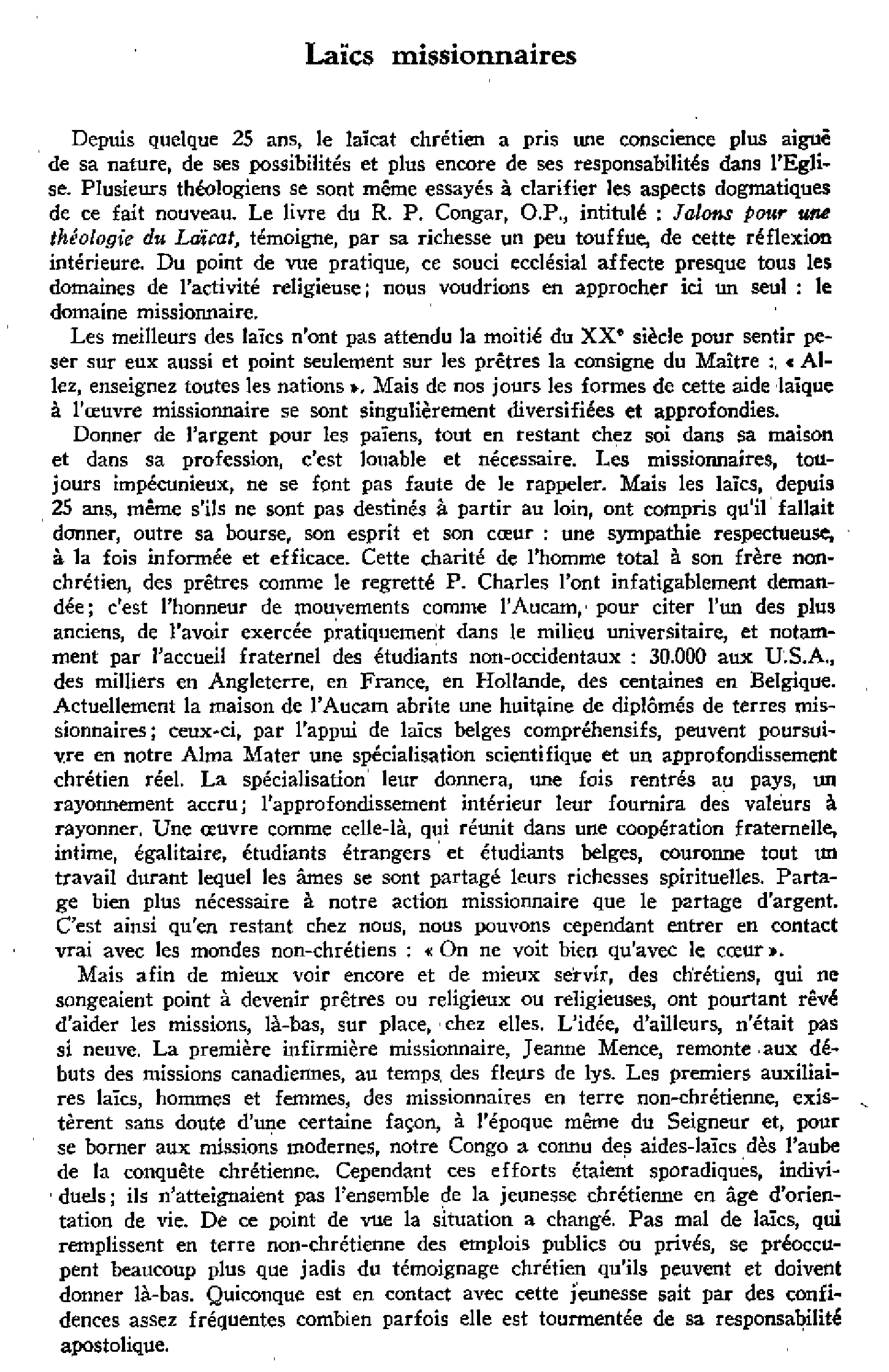 Laïcs missionnaires