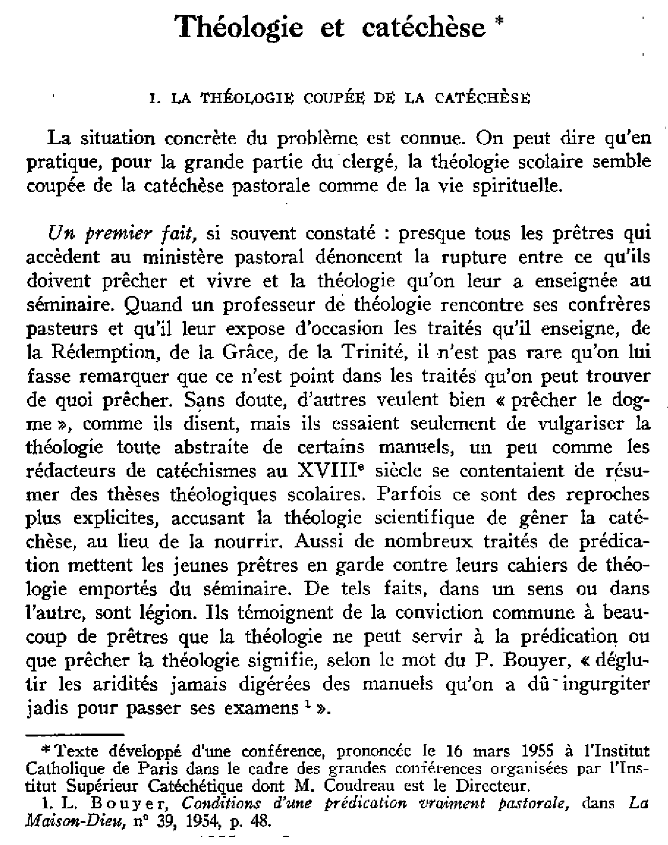 Théologie et catéchèse