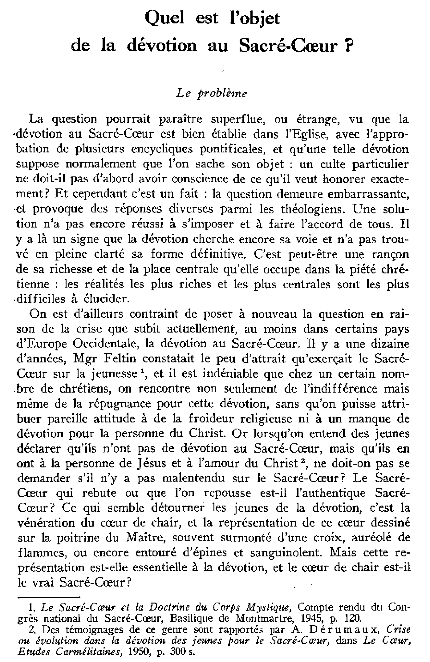 Quel est l'objet de la dévotion au Sacré-Coeur ?